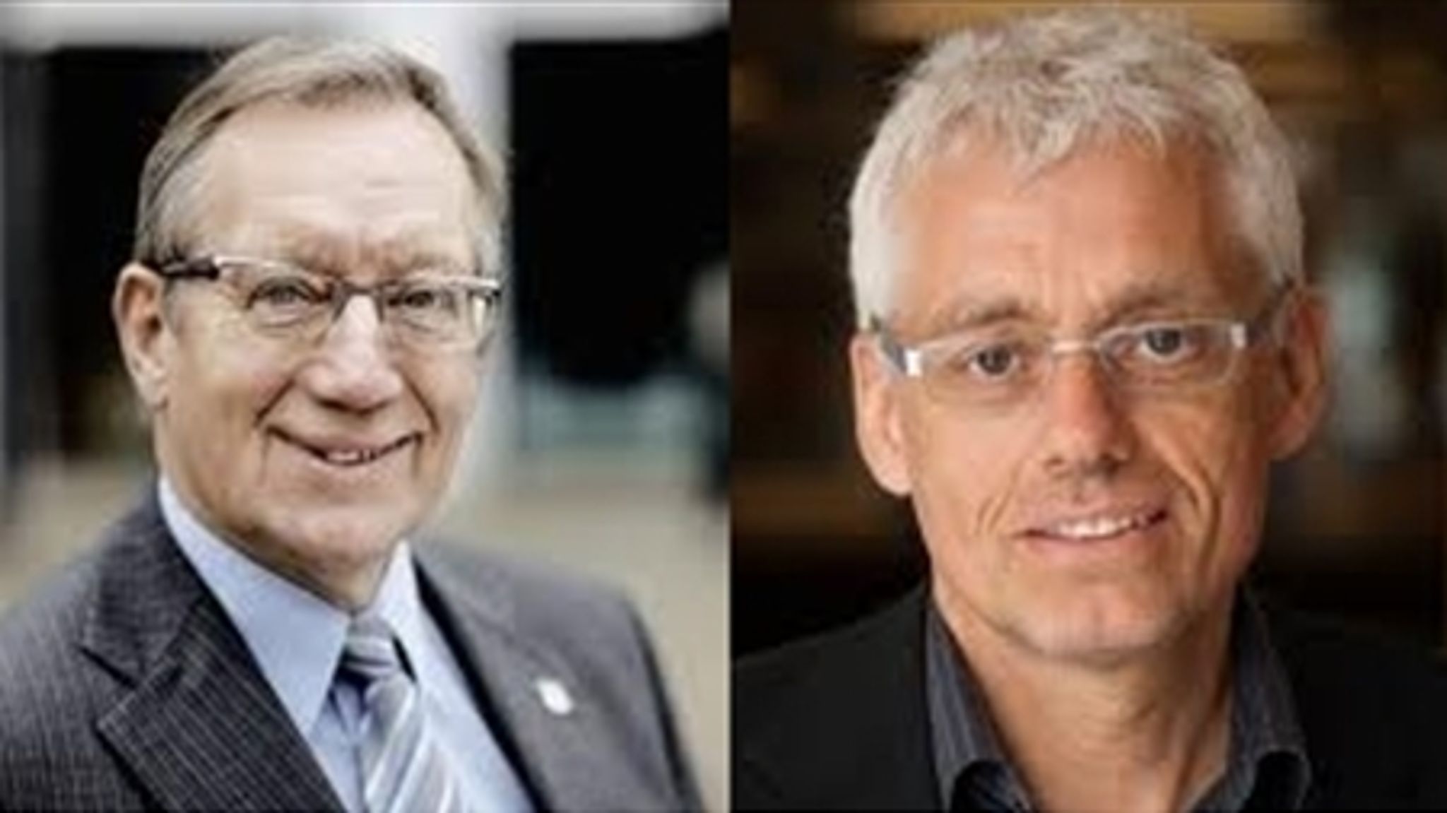 Ove E. Dalsgaard (tv.) og Erik Knudsen (th.) vil gerne fortsætte udviklingen af professionshøjskolerne, så sektoren kan realisere sit potentiale.