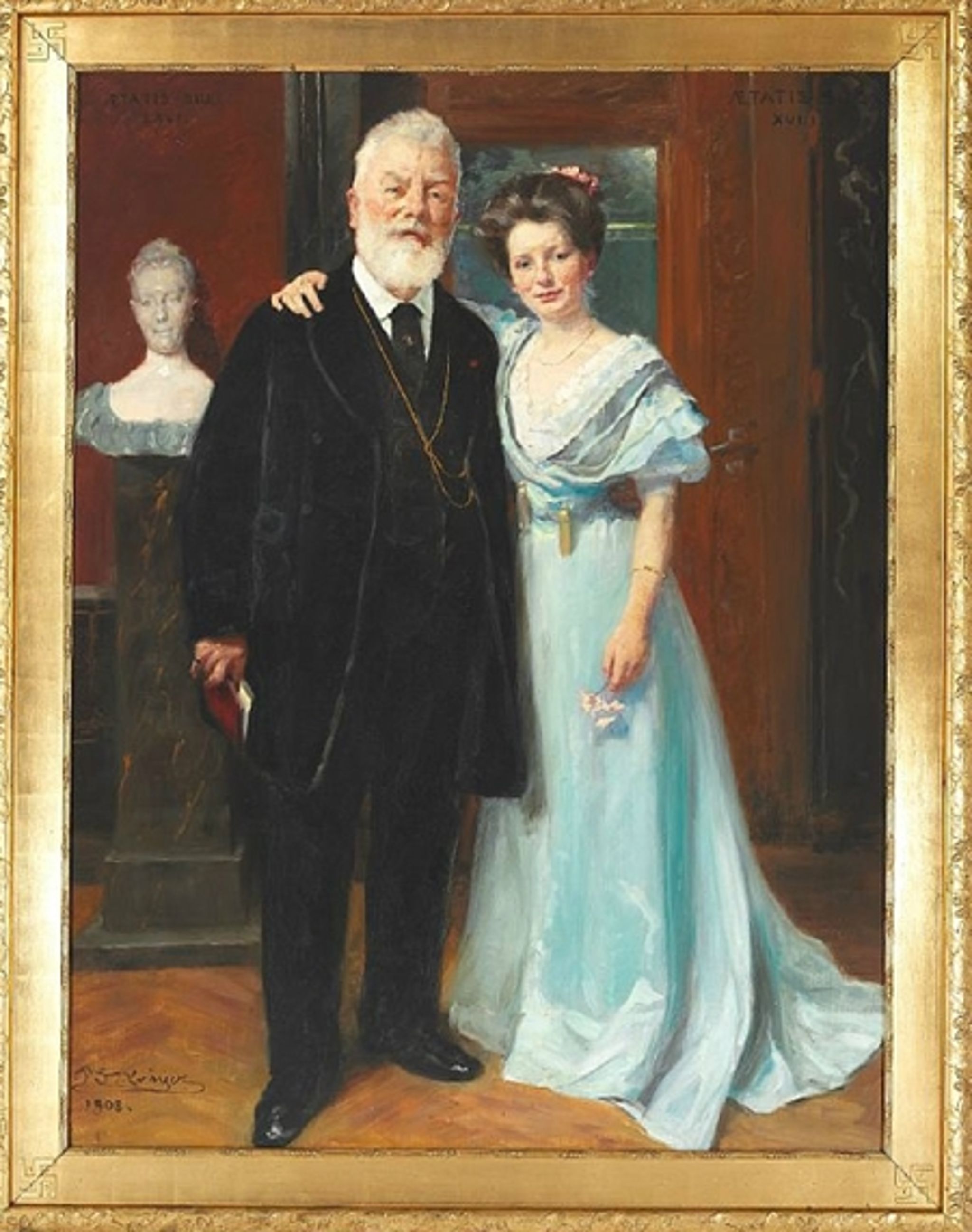 P.S. Krøyers store  dobbeltportræt af brygger Carl Jacobsen med datteren Paula var udstillet på Charlottenborg i 1909 og tilhørte i mange år netop Paula Jacobsen. Nu bliver det offentligt tilgængeligt for eftertiden, når det bliver ophængt på Det nationalhistoriske Museum i Hillerød, der i sin tid blev stiftet af Carl Jacobsens far for de første ølpenge, familien tjente.