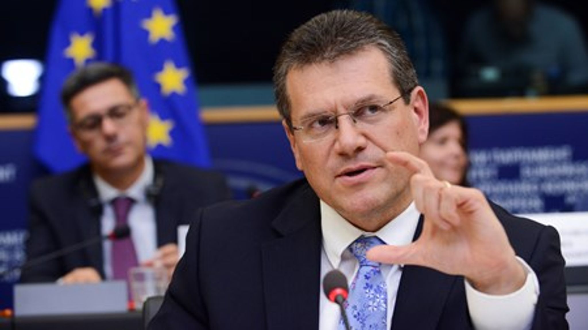 Slovakiske Maros Sefcovic tegner og fortæller om den energiunion, han står til at blive EU-kommissær for.