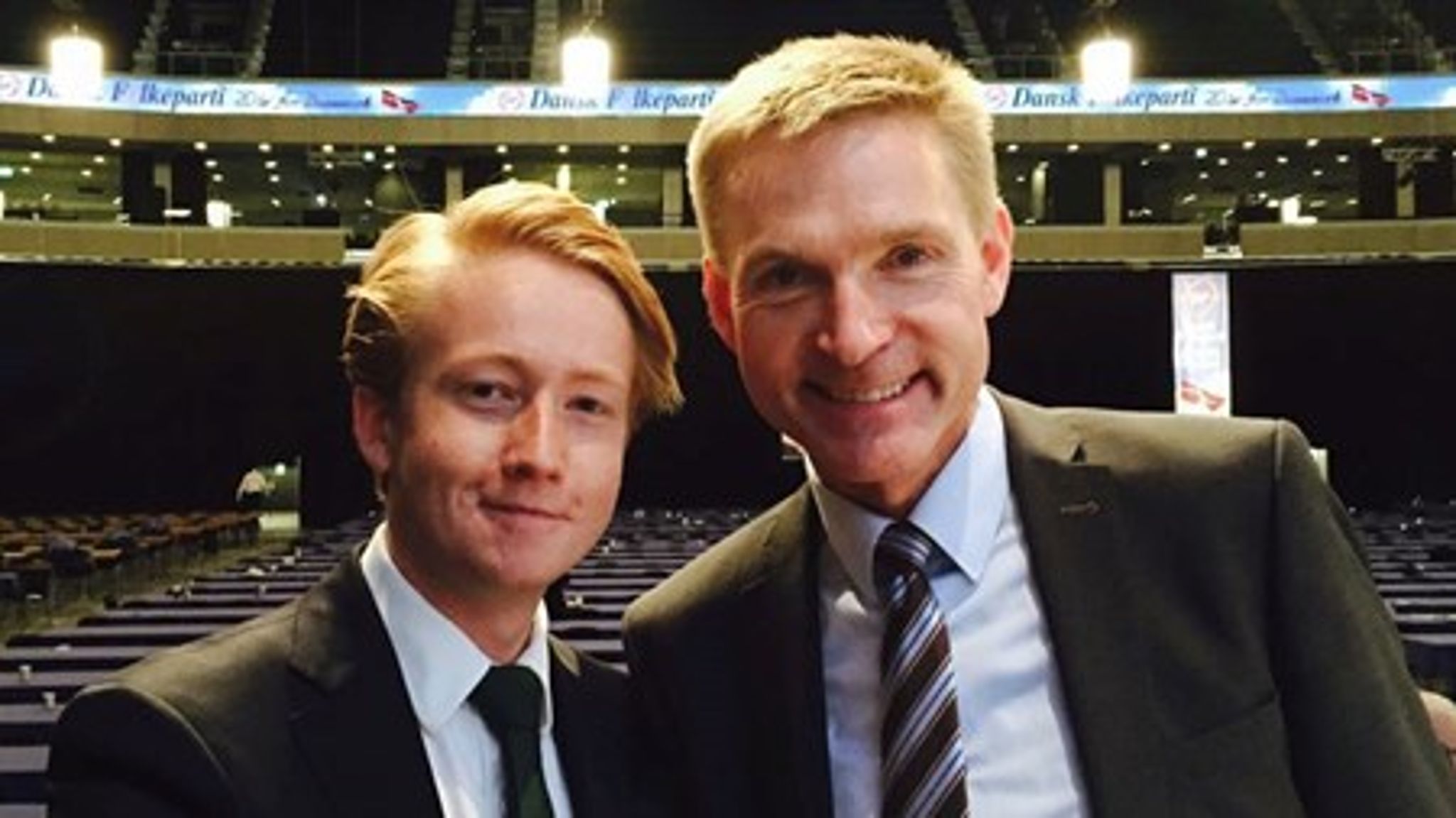 Den nye formand for DF Ungdom sammen med DF-formand Kristian Thulesen Dahl på partiets landsmøde i Herning i weekenden.&nbsp;