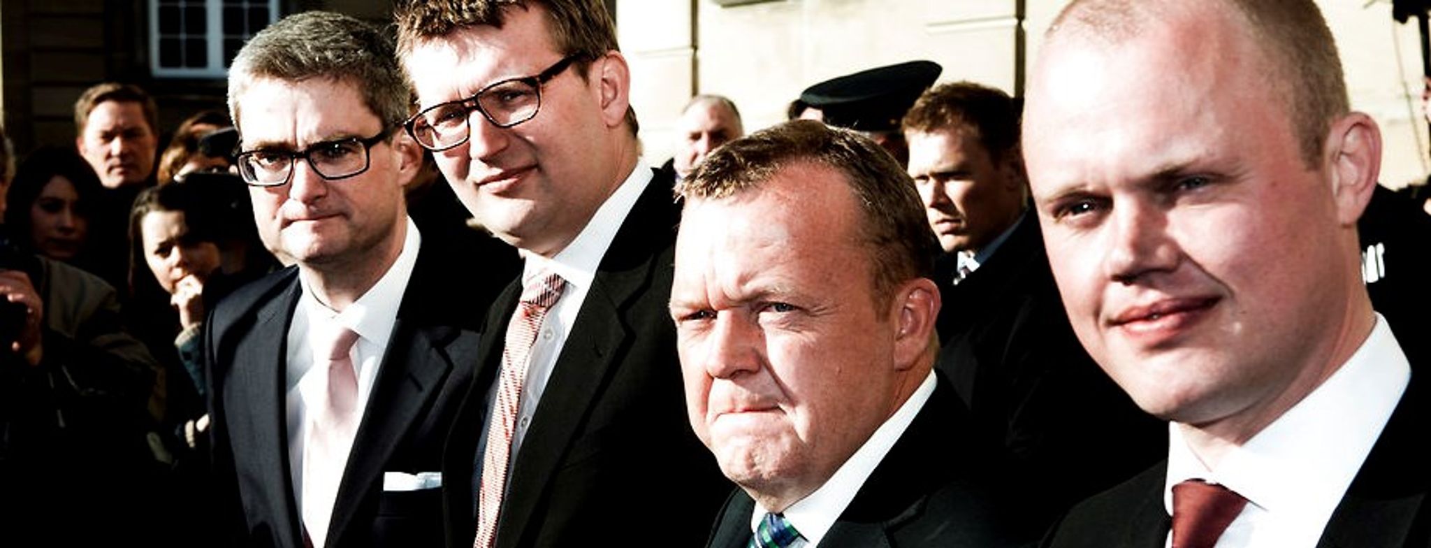 Justitsminister Søren Pind (tv.), erhvervs- og vækstminister Troels Lund Poulsen og statsminister Lars Løkke Rasmussen må affinde sig med en mindre prangende placering på Verdensbankens rangliste over verdens mest veldrevne lande. 