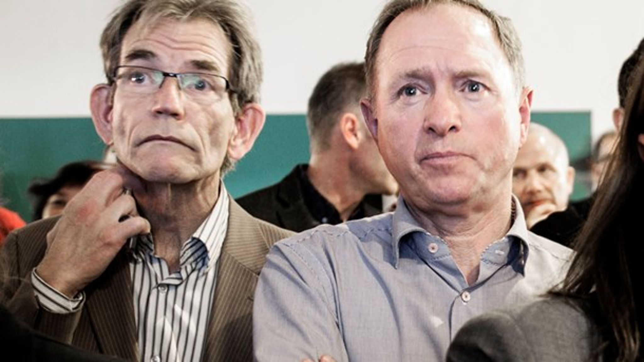 Svendborgs nuværende V-borgmester, Lars Erik Hornemann (<i></i>th), sidder usikkert i stolen. Hans politiske fremtid hviler i høj grad på Dansk Folkepartis nåde.