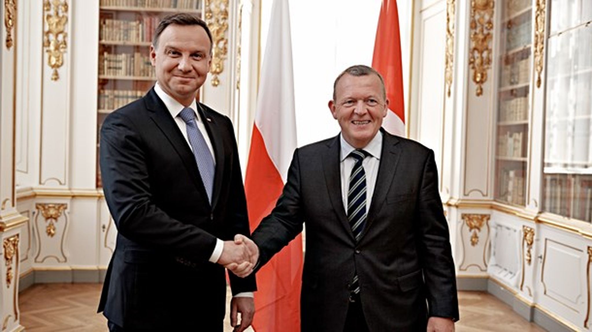 Statsminister Lars Løkke Rasmussen (V) og Polens præsident Andrzej Duda skal blive enige om en ny søgrænse mellem landene. 