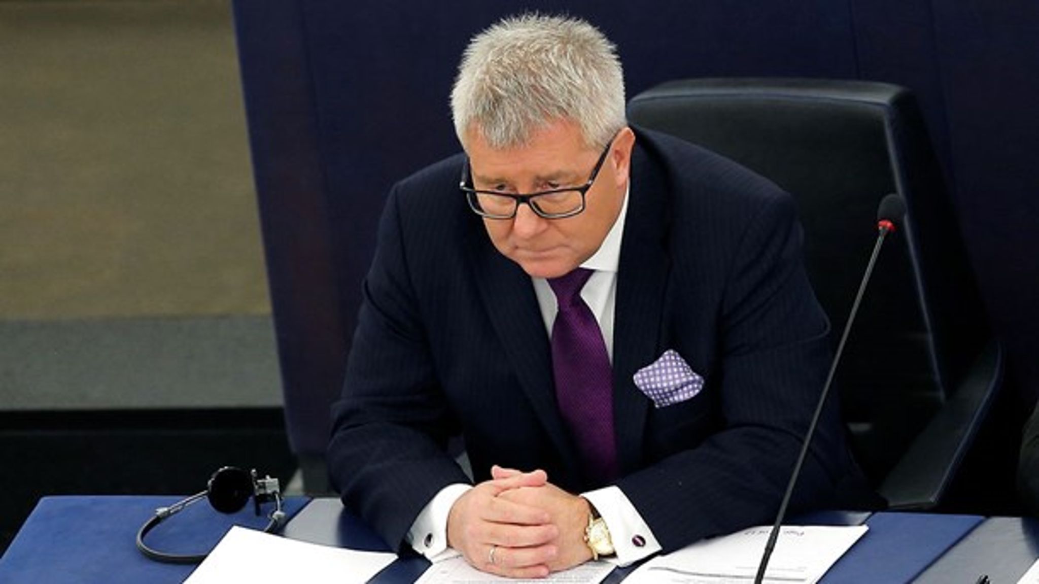 Det var en trykket Ryszard Czarnecki, der i dag deltog i afstemningen om sit fortsatte virke som næstformand i Europa-Parlamentet.