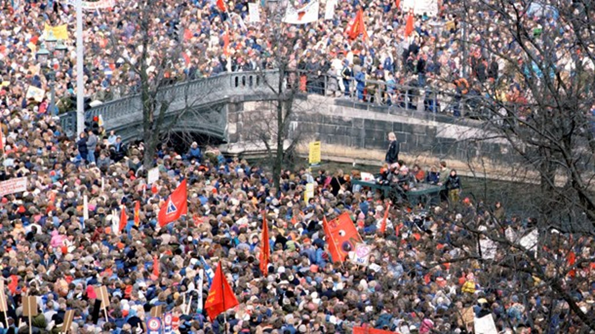 Arkivfoto: Demonstration i forbindelse med storkonflikten i 1998. Er 2018 det nye 1998?