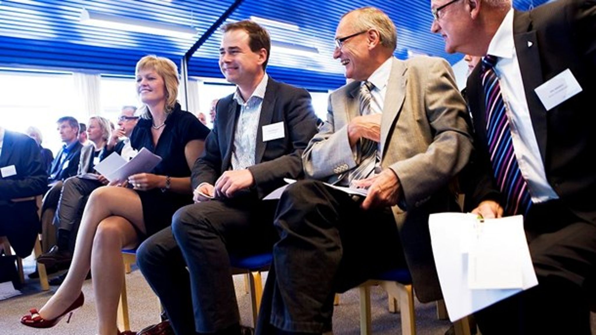 <b>SMILETS BY</b>: Der var glæde, da Agro Food Park i Aarhus blev indviet i 2009. Nu er smilet stivnet hos AU-dekan Niels Christian Nielsen og udviklingsdirektør Kim Kofod Hansen.<br>