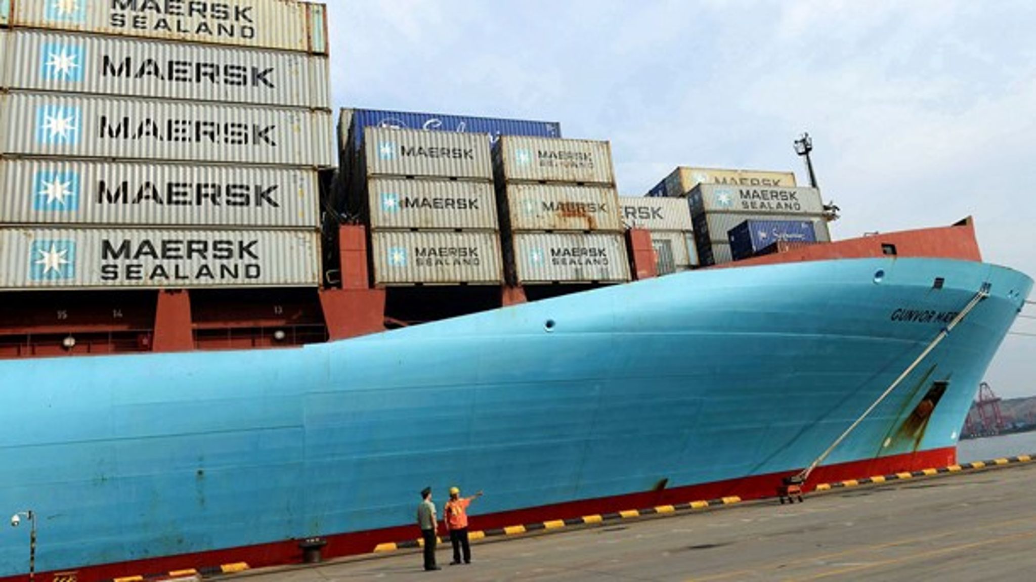 Handelskrigen mellem USA og Kina kan føre til global recession&nbsp;–&nbsp;og det kan gå ud over dansk skibsfart, advarer direktør for erhvervspolitik og analyse i Danske Rederier,&nbsp;Jacob K. Clasen. Billedet viser et Maersk-skib i den kinesiske by&nbsp;Qingdao i 2014.