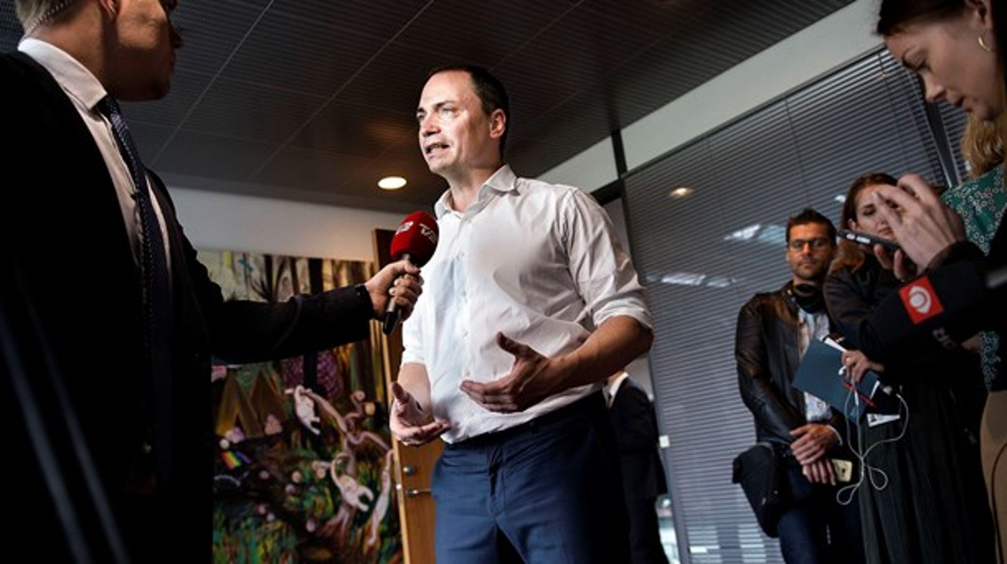 Uddannelses- og forskningsminister Tommy Ahlers (V) under præsentationen af regeringens udspil om universitetsuddannelser i september.&nbsp;