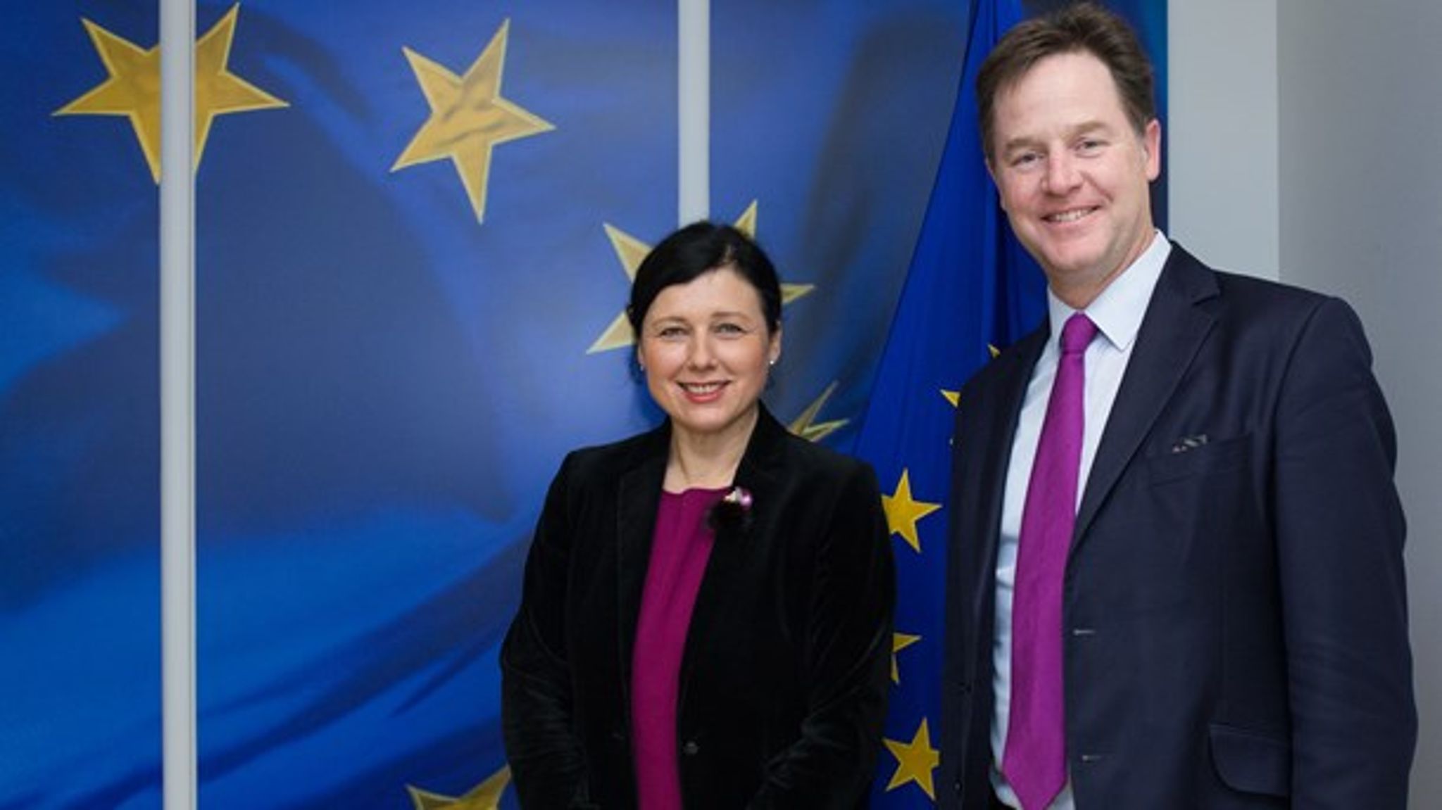 Nick Clegg, der er tidligere leder af Liberal Democrats i Storbritannien, mødtes mandag med EU's retskommissær, Vĕra Jourová.