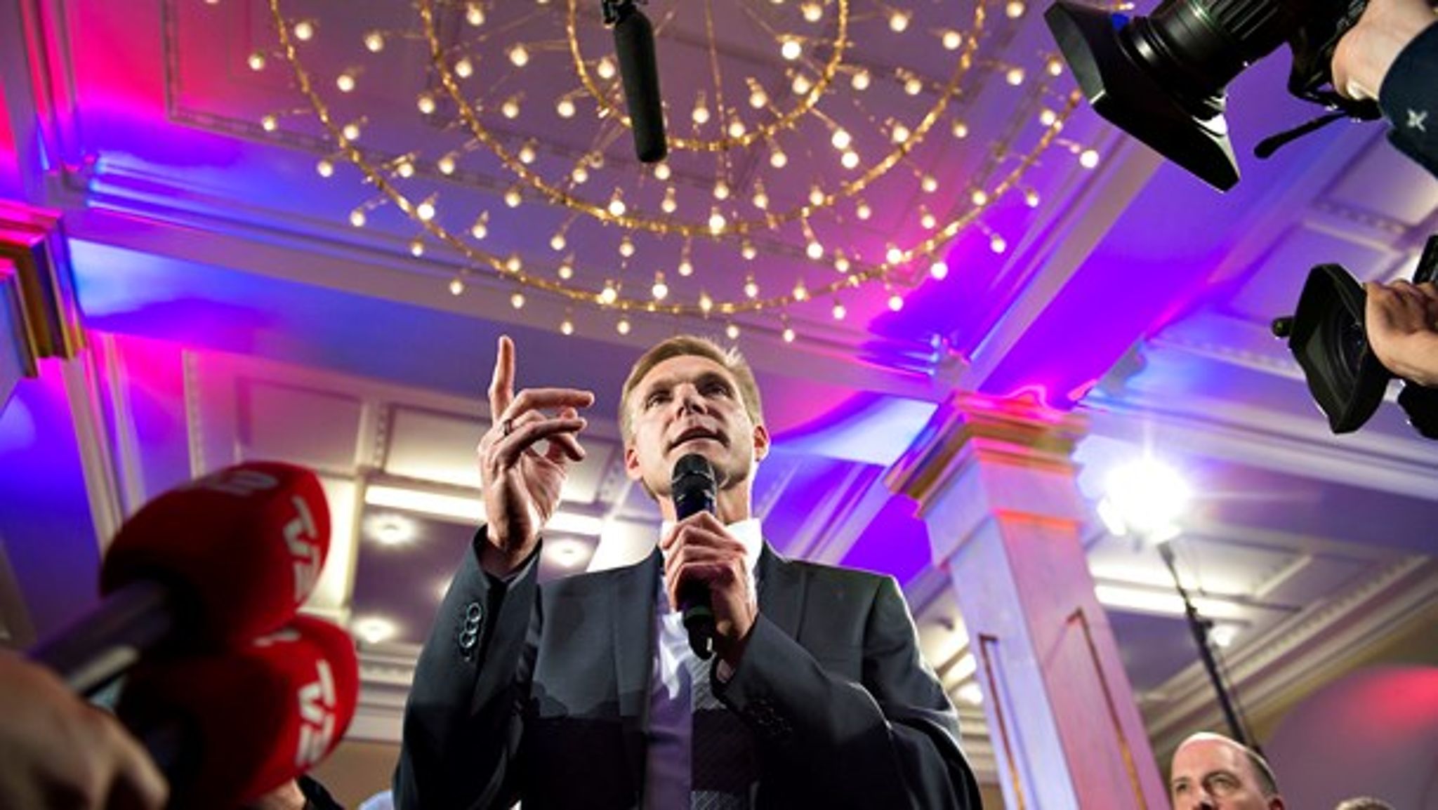 Traditionen tro holder Dansk Folkeparti valgfest i Snapstinget. 