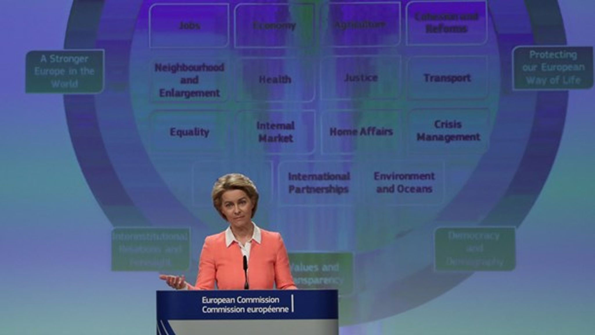 EU-Kommissionens formand, Ursula von der Leyen, udpegede tirsdag sine kommissær-kollegaer.