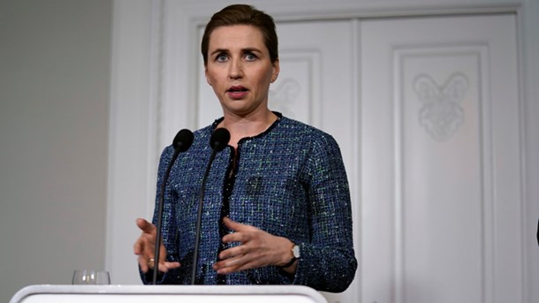 "Jeg mener, at én af de vigtigste opgaver for en regering, det er at passe på Danmark og at passe på danskerne," sagde statsministeren ved præsentationen.&nbsp;