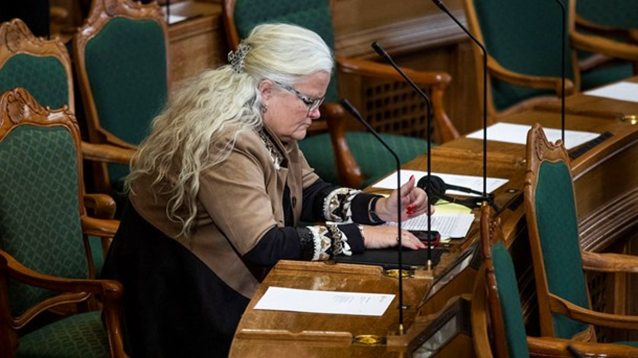 Liselott Blixt (DF) under behandlingen af hasteloven 12. marts.