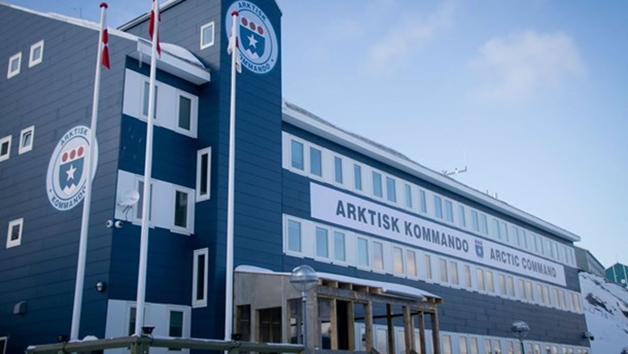 Arktisk Kommandos hovedkvarter på havnen i Nuuk. 
