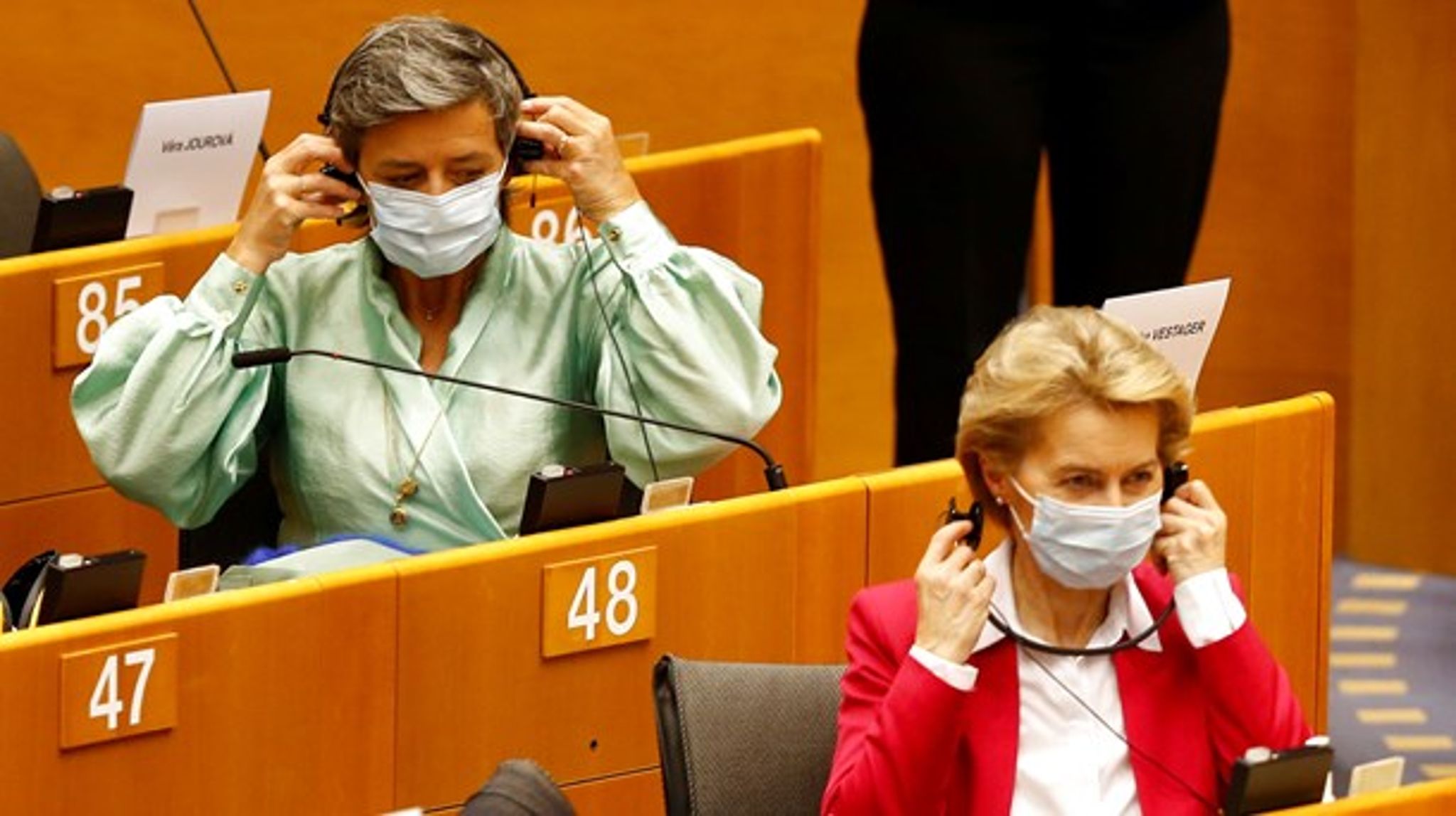 Margrethe Vestager præsenterede onsdag EU's nye budgetforslag i Europa-Parlamentet sammen med kommissionsformand Ursula von der Leyen.&nbsp;