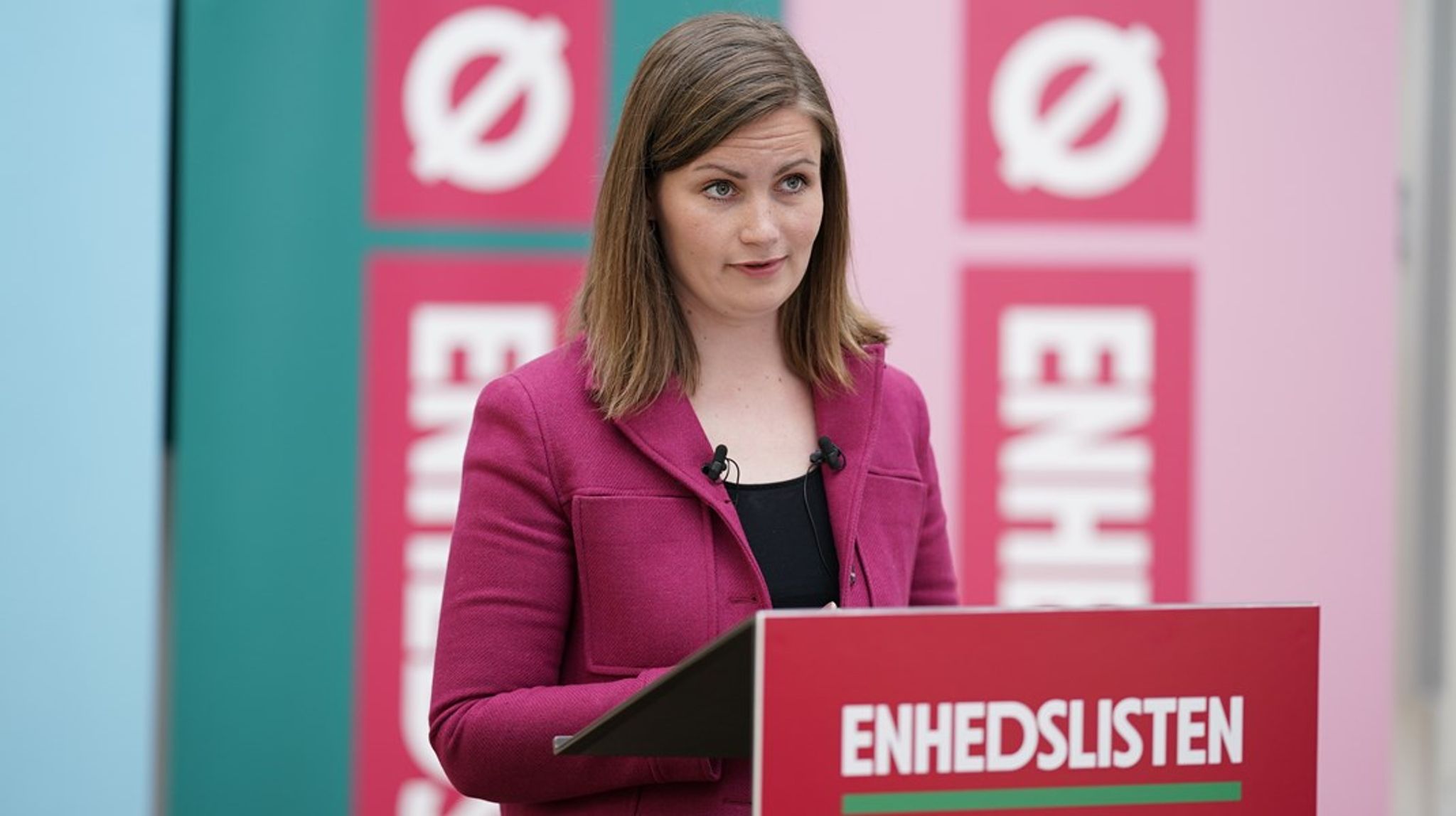 Enhedslistens politiske ordfører, Mai Villadsen, holder tale ved partiets årsmøde 2021.&nbsp;
