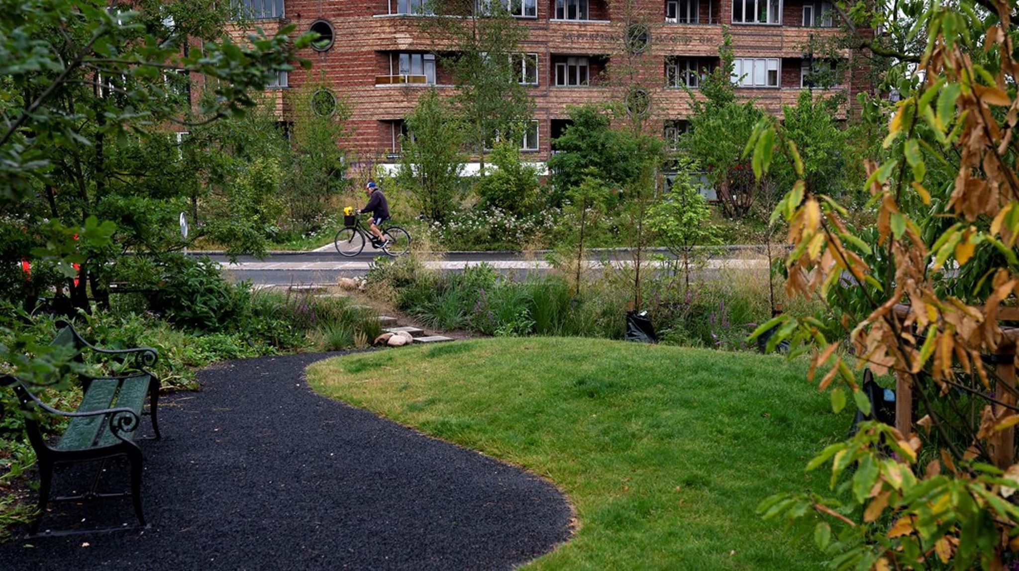 Billede fra&nbsp;Sankt Kjelds Plads på Østerbro, der&nbsp;er Københavns første såkaldte&nbsp;klimakvarter.