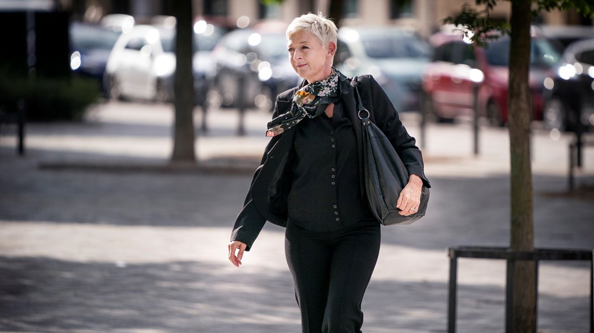 <span>Line Skytte Mørk Hansen,
tidligere afdelingschef i Udlændinge- og Integrationsministeriet, ankommer til afhøring i Instrukskommissionen
i juni 2020.<b> </b></span>