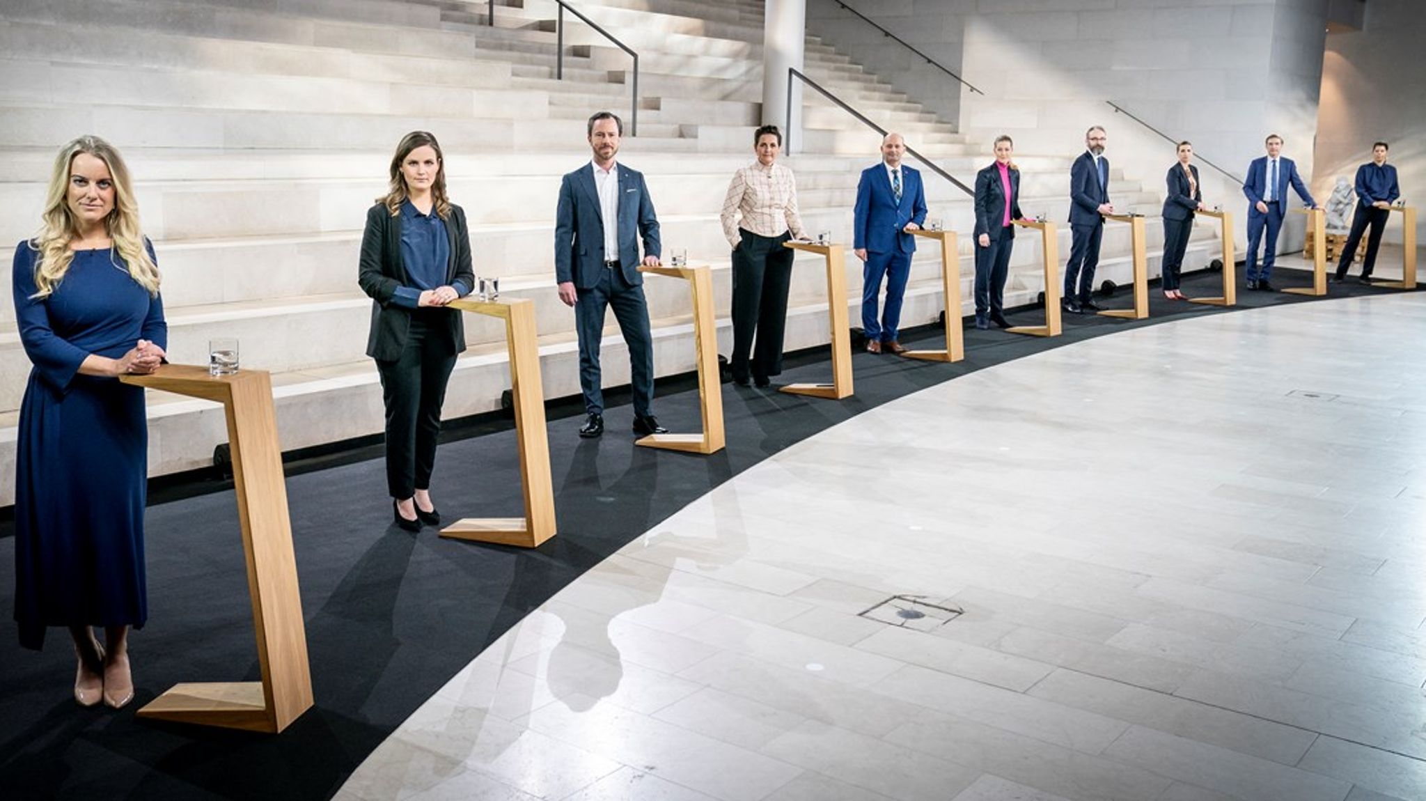 Arkivfoto fra partilederdebat i marts 2021.