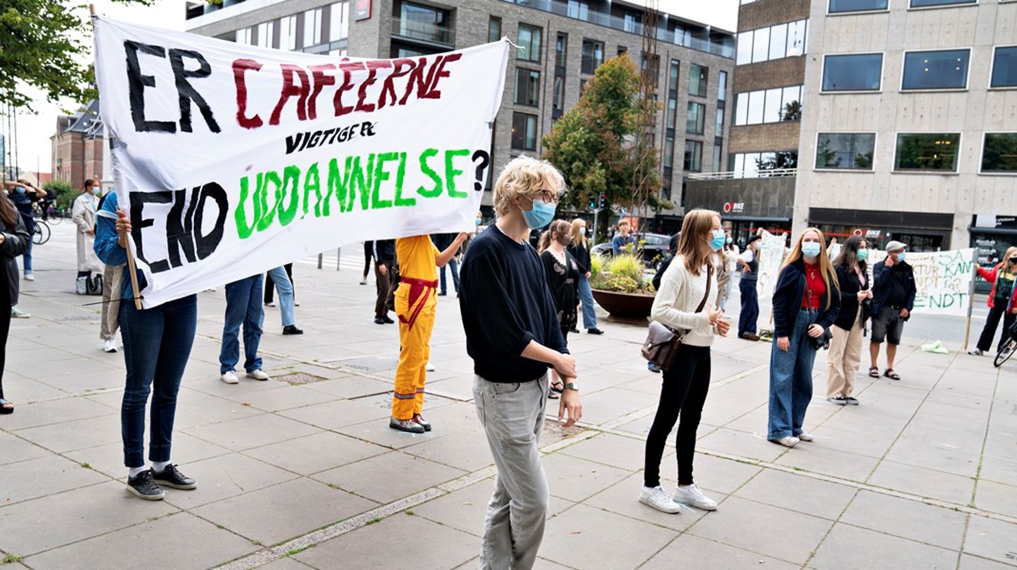 DGS elever demonstrerer her mod corona-nedlukningen i 2020. Denne weekend har de valgt deres forkvinde for det kommende skoleår. 