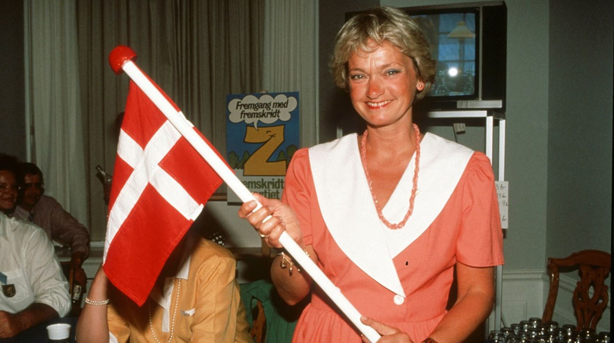 Glæden var stor 2. juni 1992 hos Fremskridtspartiets Pia Kjærsgaard, der få år senere var med til at stifte Dansk Folkeparti. 