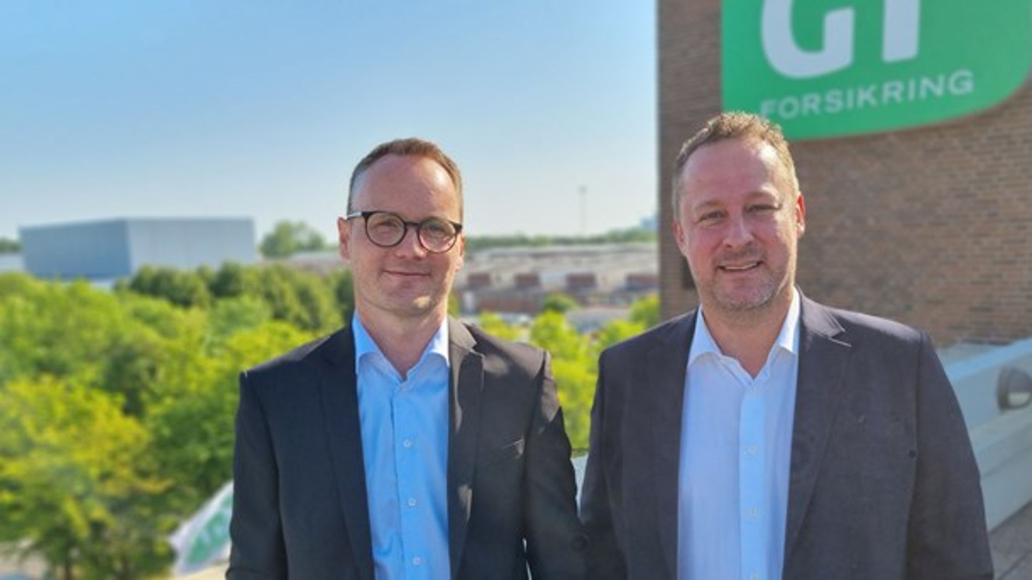 Brian Breer Clausen (t.h) er GF forsikrings første erhvervsdirektør. Martin Høj (t.v). er selskabets kommercielle direktør.