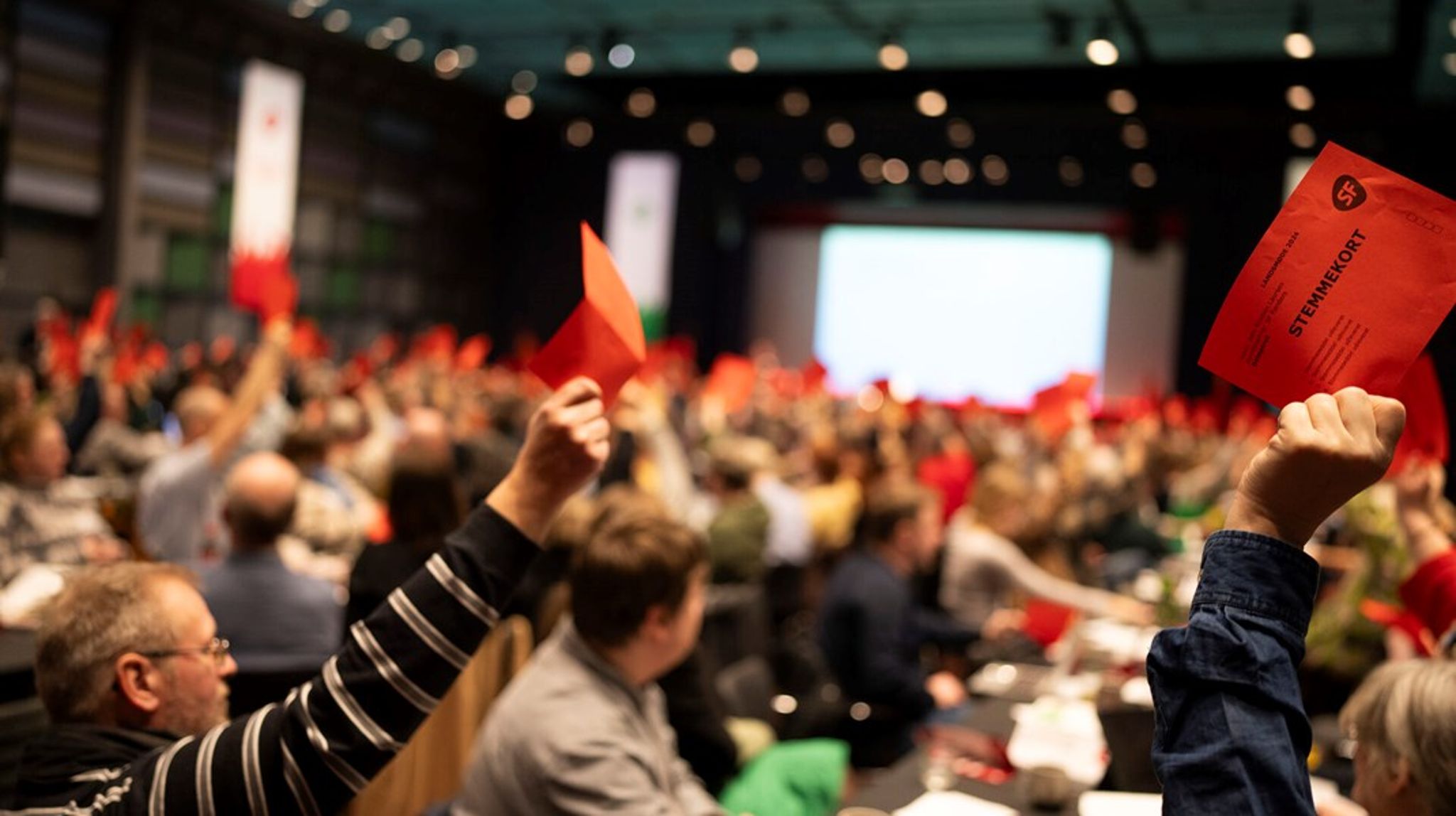 På SF's landsmøde i Kolding forholder partimedlemmerne noget forskelligt sig til et eventuelt regeringssamarbejde mellem SF, Socialdemokratiet og Moderaterne.