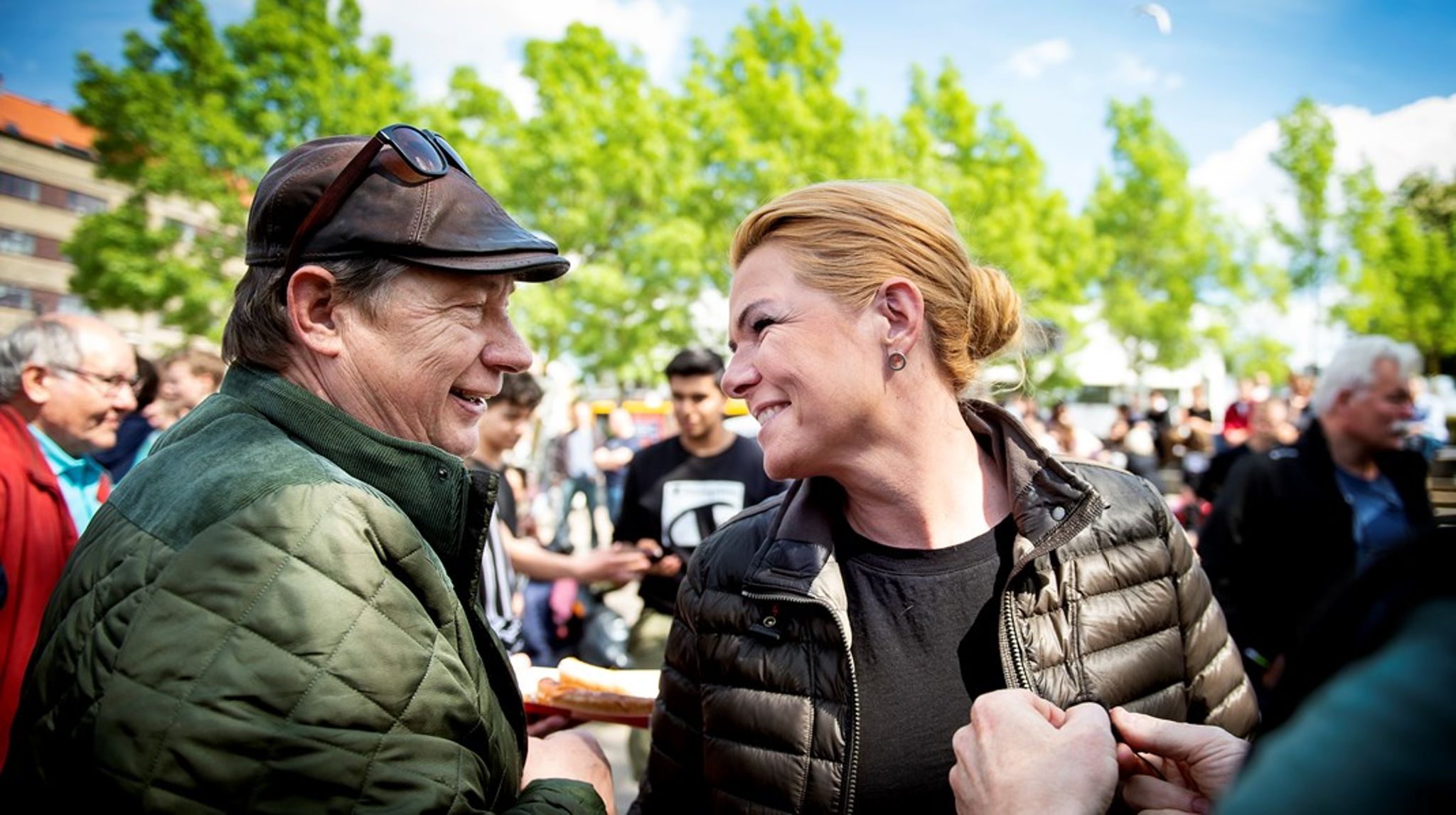 Inger Støjberg, partileder i Danmarksdemokraterne, under valgkampen i 2022. Partiet indsamlede private bidrag for 3,8 millioner kroner i valgåret. Arkivfoto.&nbsp;