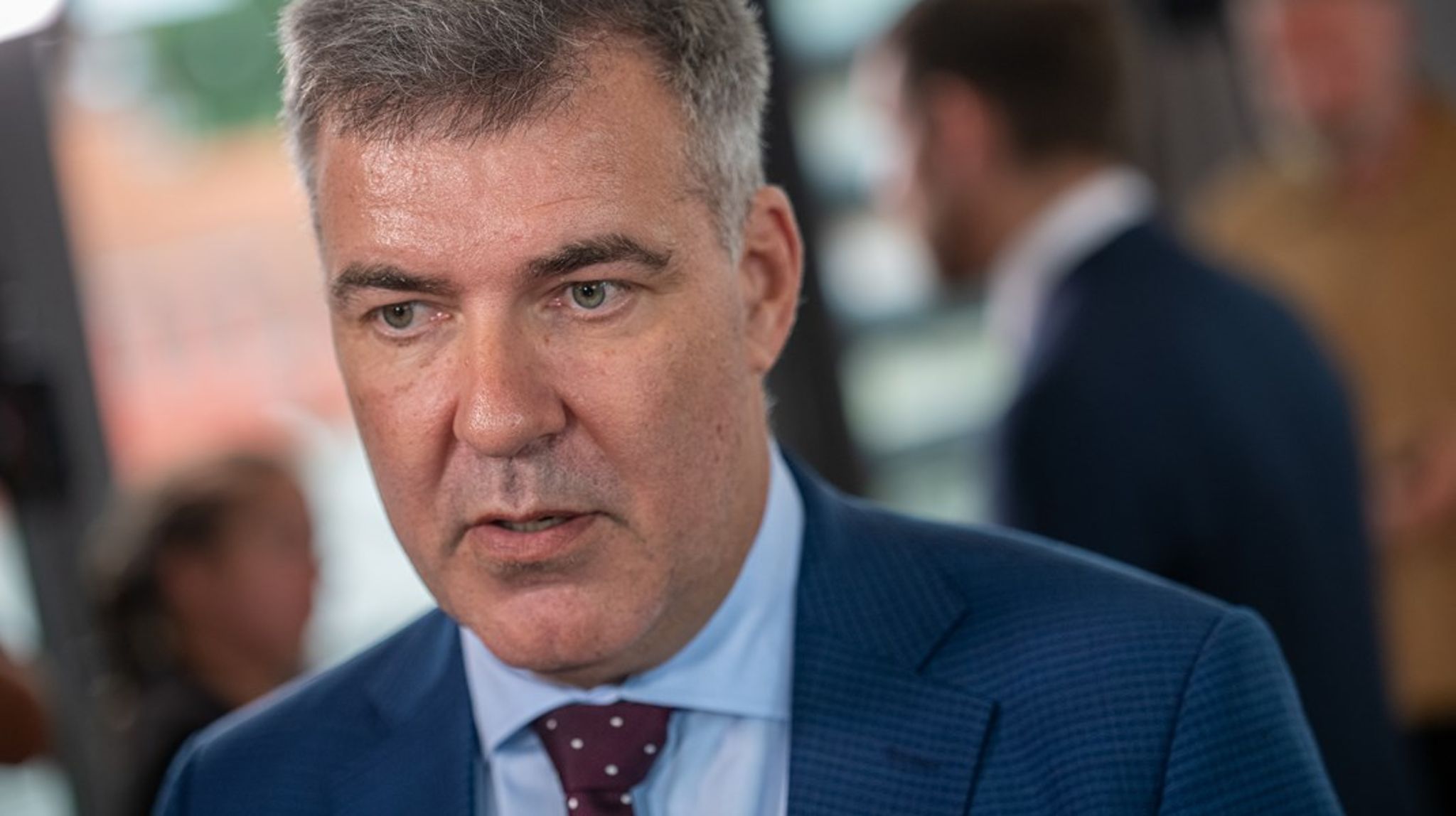 Klimaminister Lars Aagaard (M) ved præsentationen af regeringens landdistriktsudspil i Skælskør.