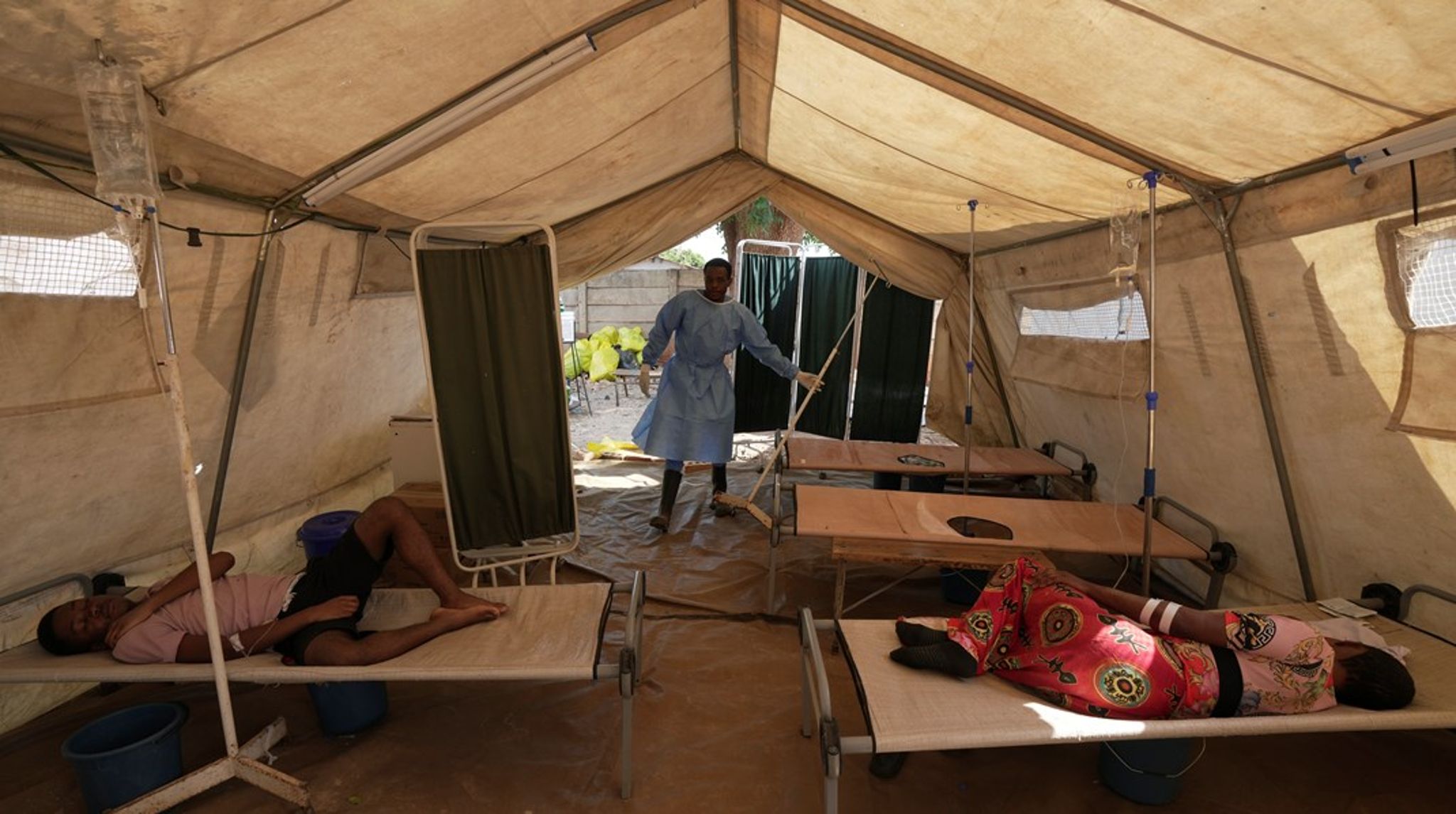 Hospitalstelt i Zimbabwe under koleraudbruddet i 2023.