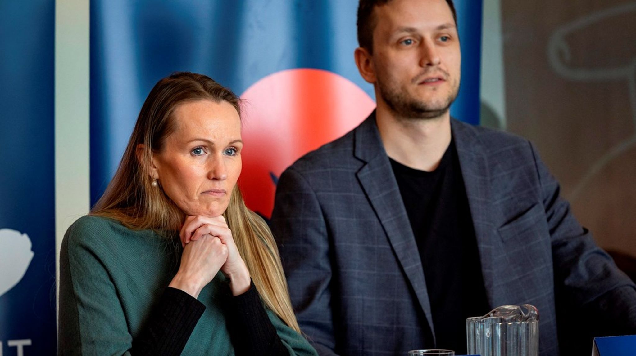 Næstformand Anna Wangenheim og formand Jens-Frederik Nielsen til valgdebat. <br>
