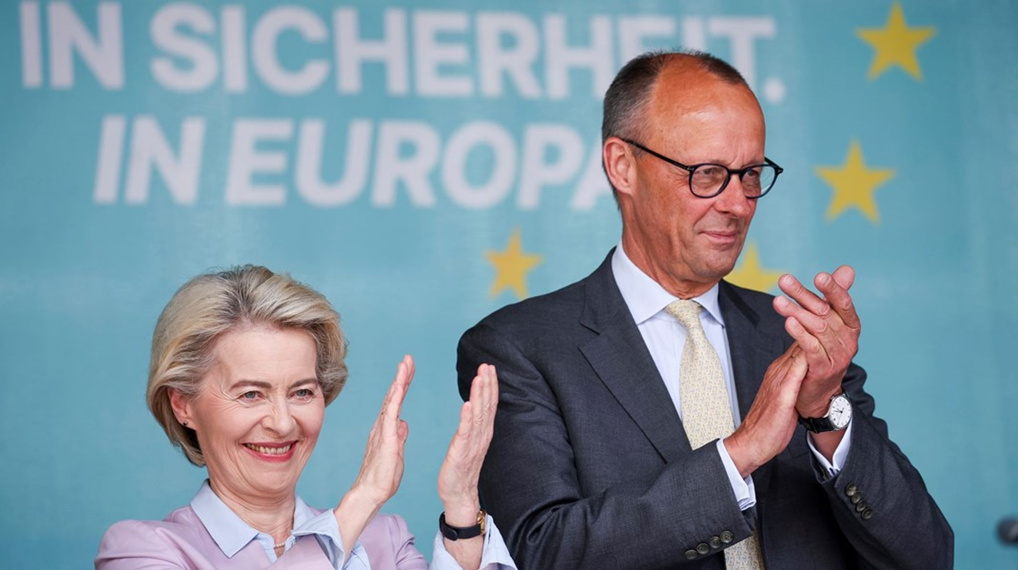 EU-kommissionsformand Ursula von der Leyen og den formentlig kommende tyske kansler, Friedrich Merz, spiller begge en nøglerolle for udviklingen af europæisk forsvar i denne uge.