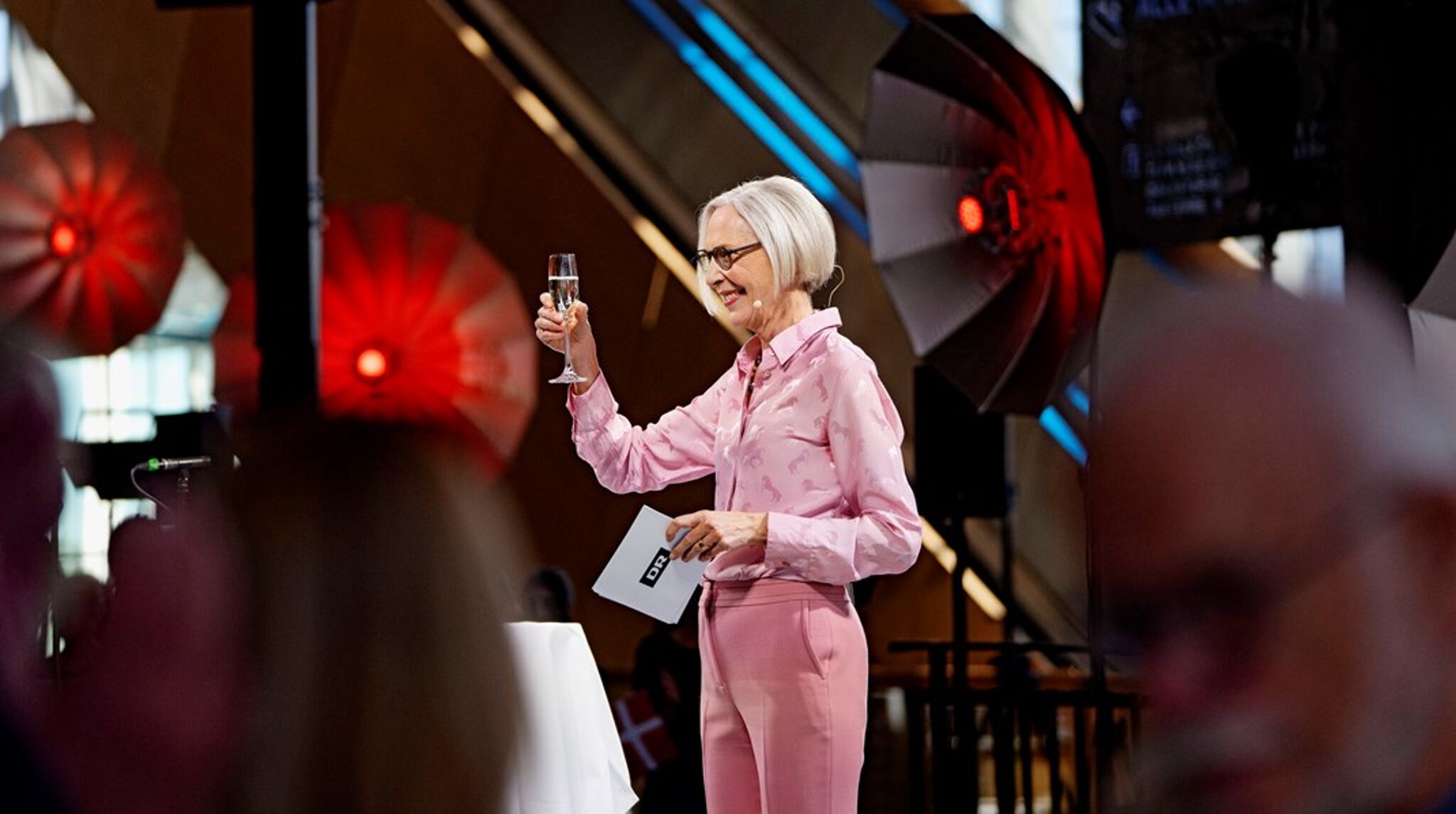 Maria Rørbye Rønn holder tale ved receptionen i anledning af DR's 100 års fødselsdag