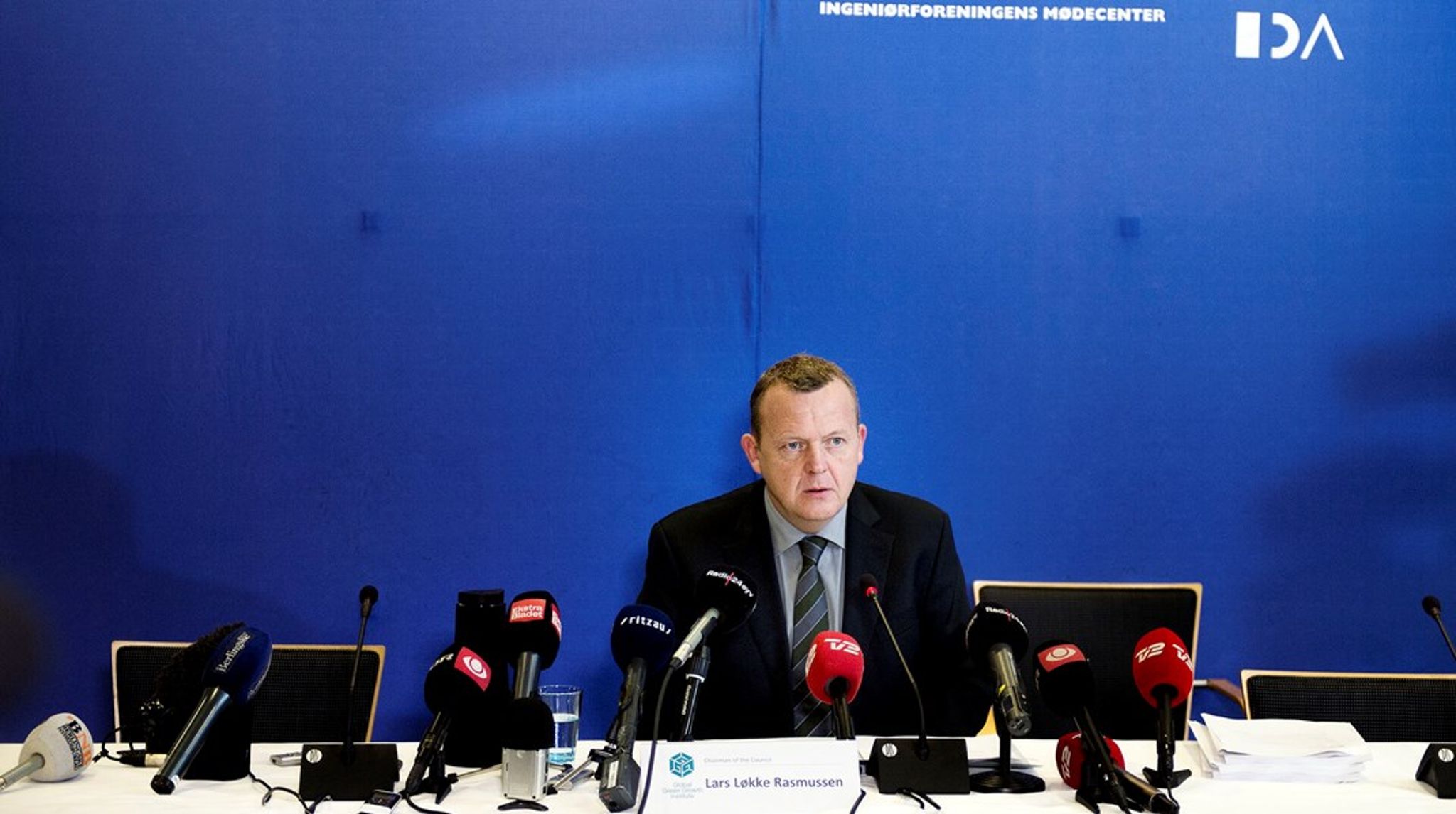 Lars Løkke Rasmussen på danmarkshistoriens længste pressemøde i 2013: GGGI-sagen blev indledningen til en gigantisk nedtur.