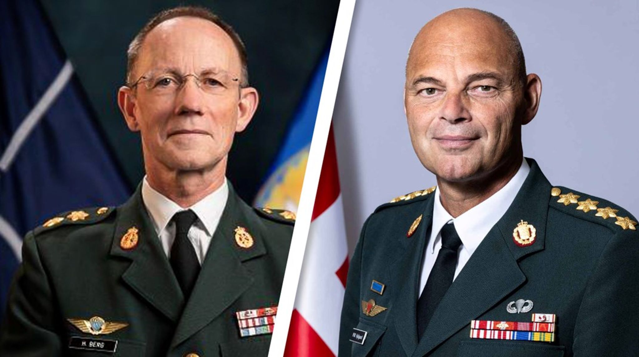 Ny viceforsvarschef Henrik Berg (til venstre) og Forsvarschef&nbsp;Michael Hyldgaard (til højre).