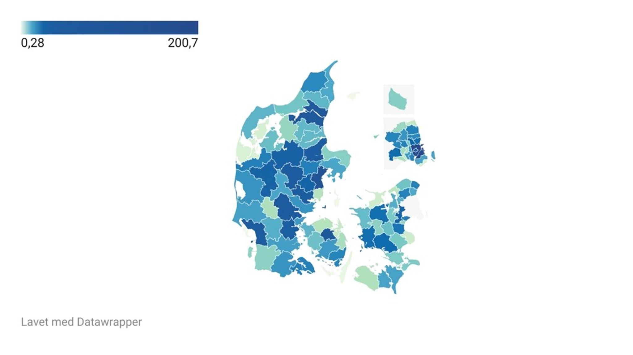 Kommunekort, der viser, hvor mange penge den enkelte kommune får i finansiering for både at sænke forældrebetalingen og forbedre minimumsnormeringerne i 2026.