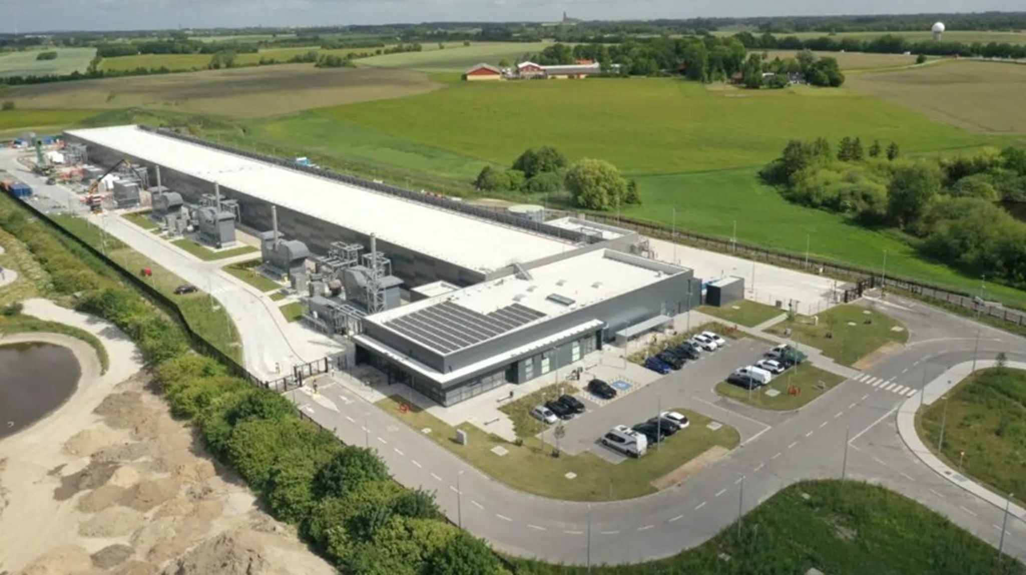 Microsofts datacenter ved Roskilde, som åbner til næste år.