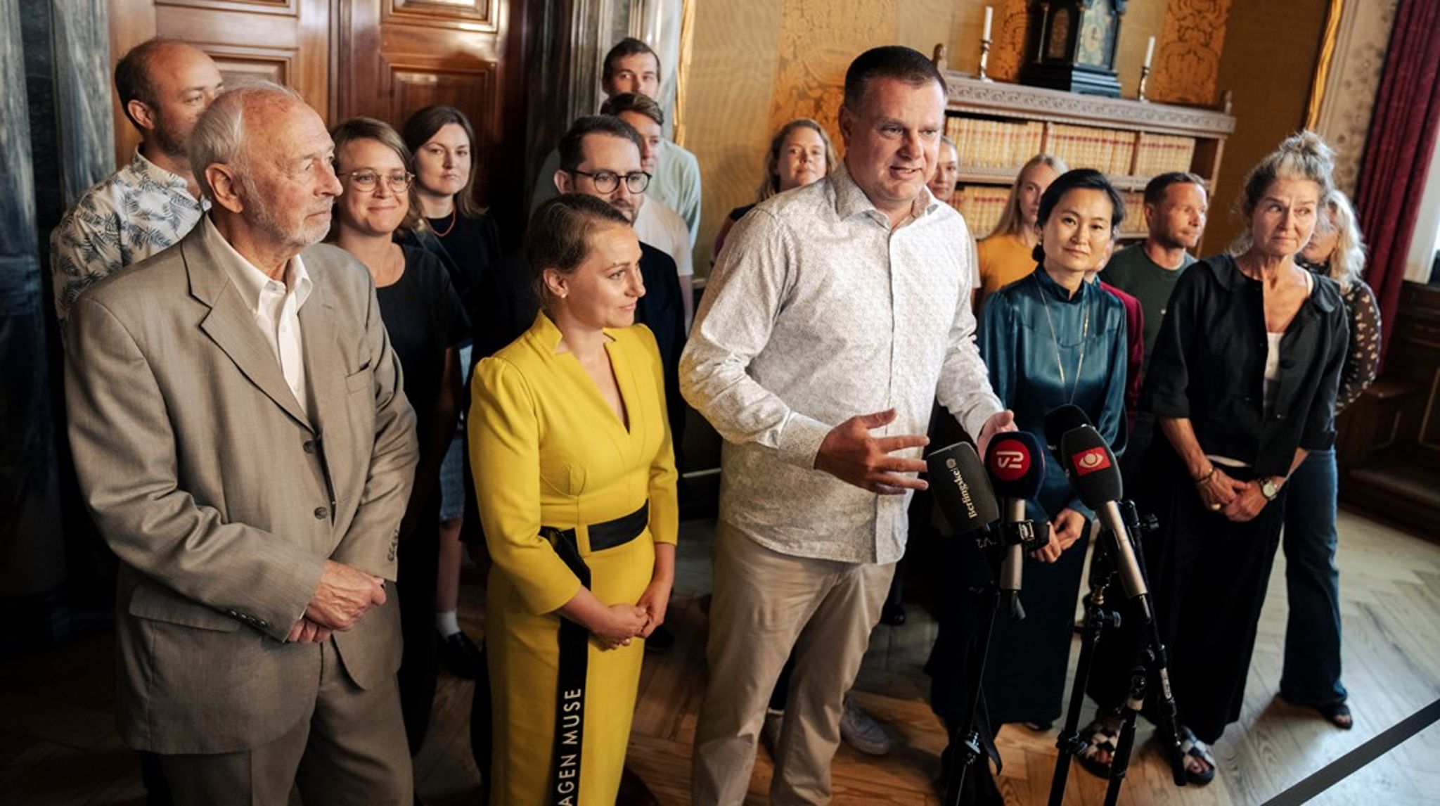 Overborgmester Lars Weiss ved præsentationen af Københavns Kommunes budgetaftale for 2025, hvor alle partier var med undtagen Konservative.&nbsp;