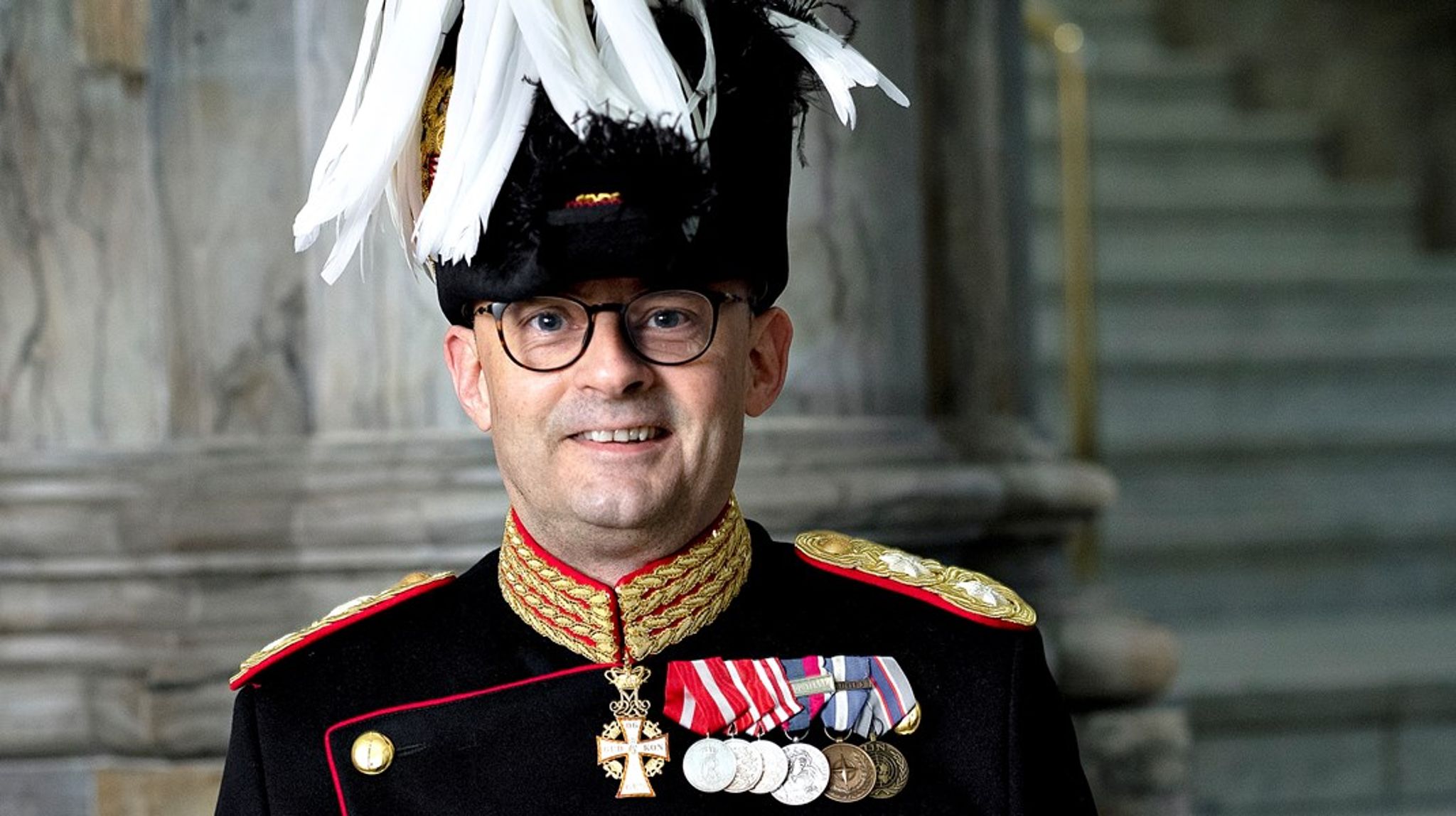 Ulrich Johan Hellebjerg blev tildelt kommandørkorset af 1. grad. Han ses her i 2020, da han modtog kommandørkorset.