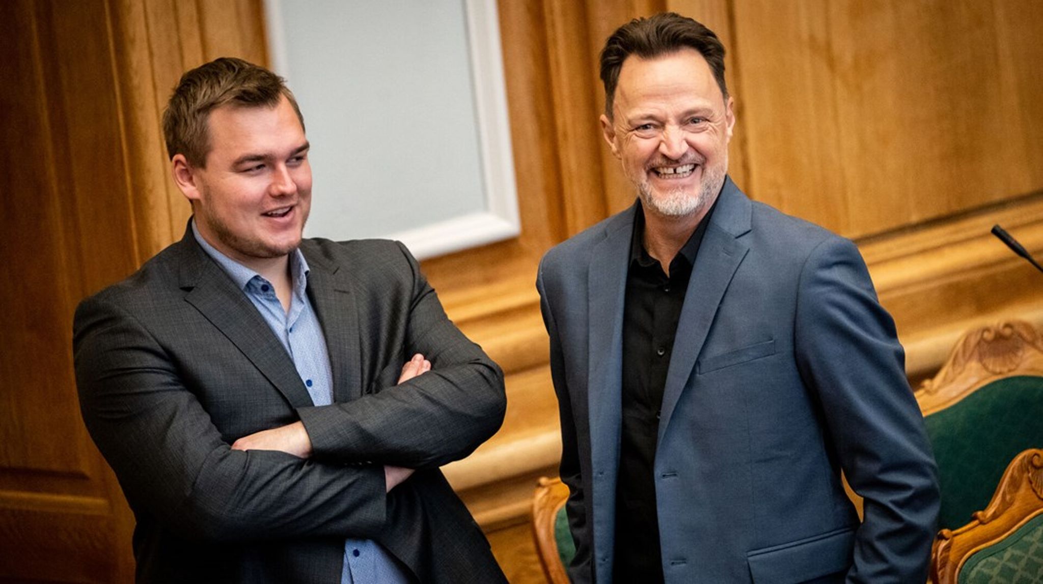 Socialdemokratiets fødevareordfører Thomas Skriver Jensen (tv) undrer sig over, at Zenia Stampe (R) ikke har taget fat i ham, hvis hun mener noget seriøst med sin kampagne&nbsp;for bedre dyrevelfærd i svineproduktionen.