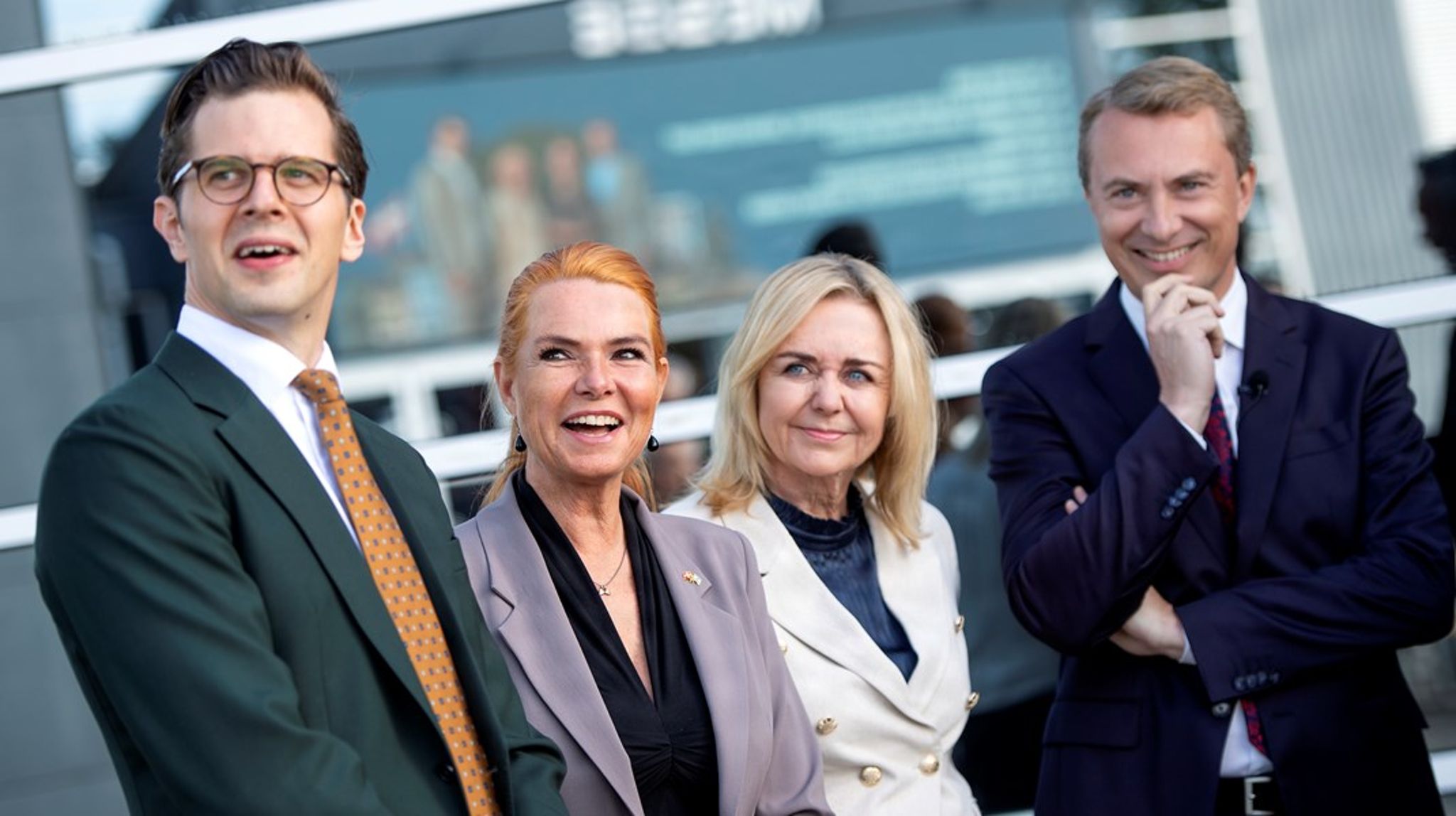 De fire partiledere fra den blå opposition ved det borgerlige konvent i september.