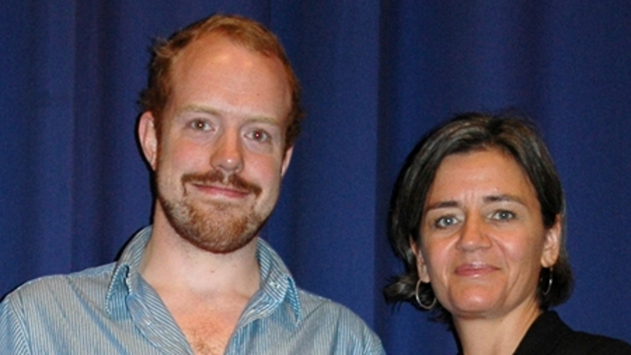 Emil Dyred og Margrethe Vestager.