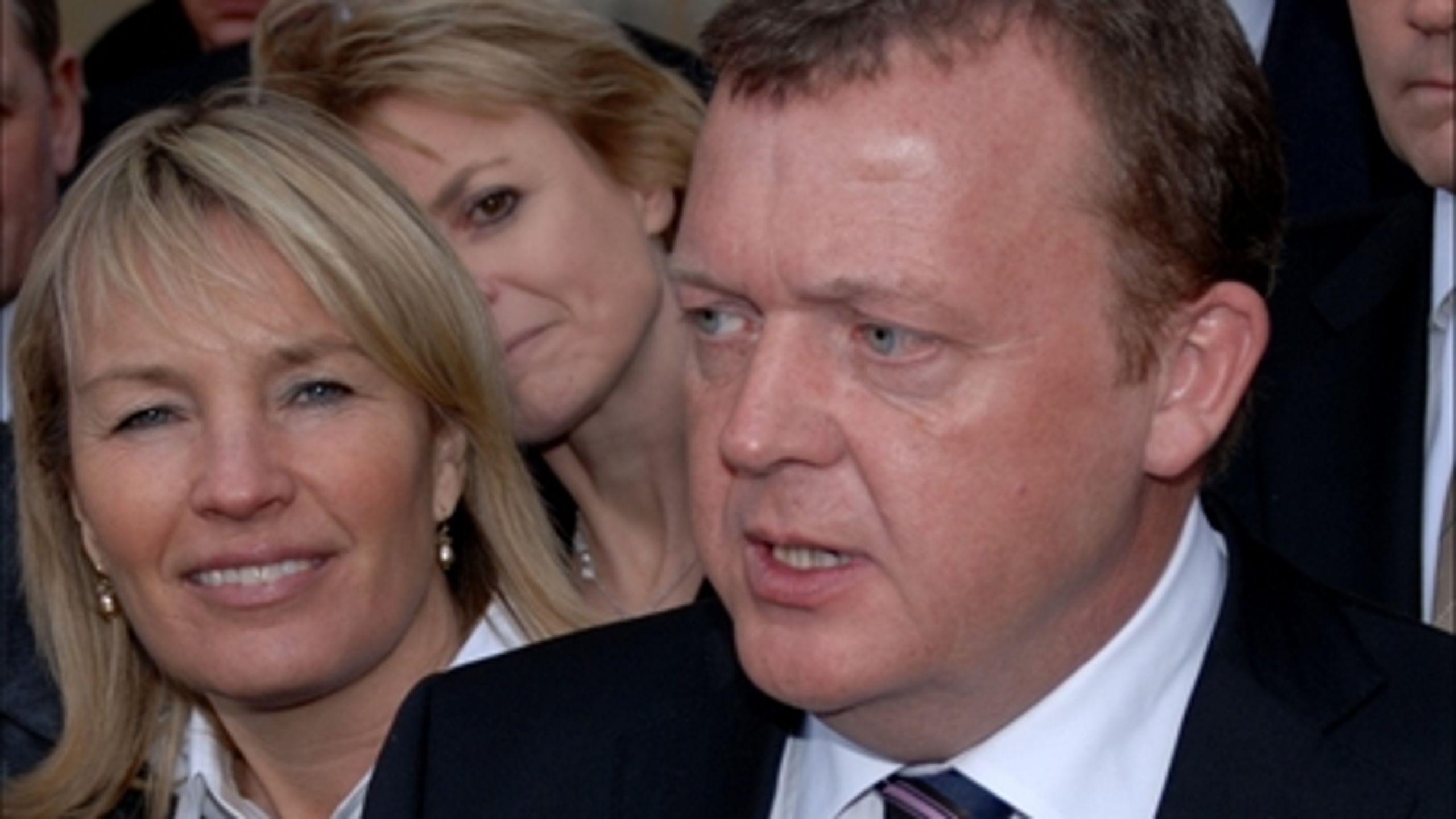 V og K er ikke enige om at nægte familiesammenføringer ind i ghettoerne. Her ses Lars Løkke Rasmussen (V) og Lene Espersen (K) ved regeringsrokaden i februar. 