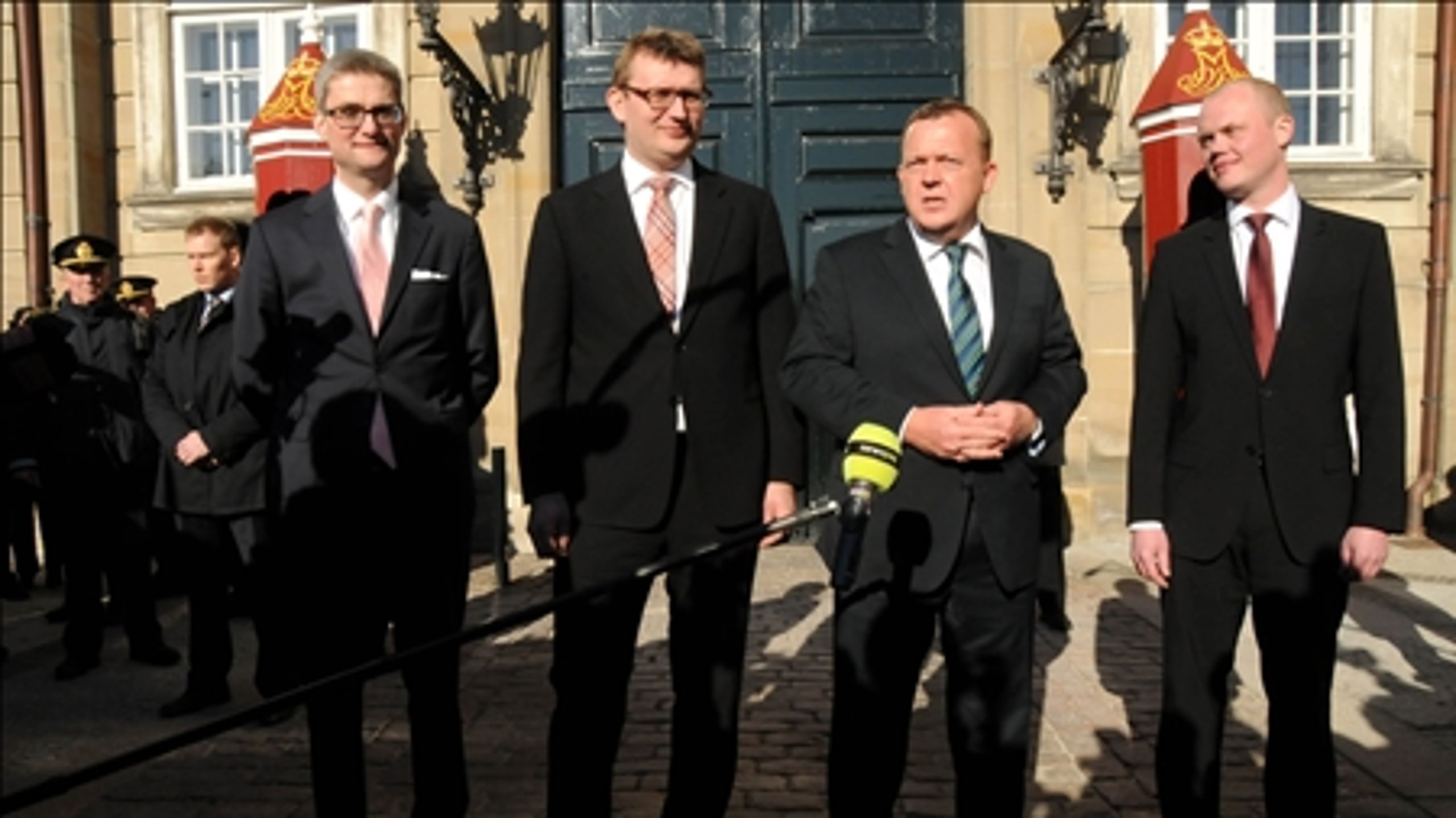 Lars Løkke Rasmussen ved sin seneste - relativt succesrige - regeringsomdannelse. Meget tyder på, at det var sidste gang, han kom til at præsentere nye ministre.