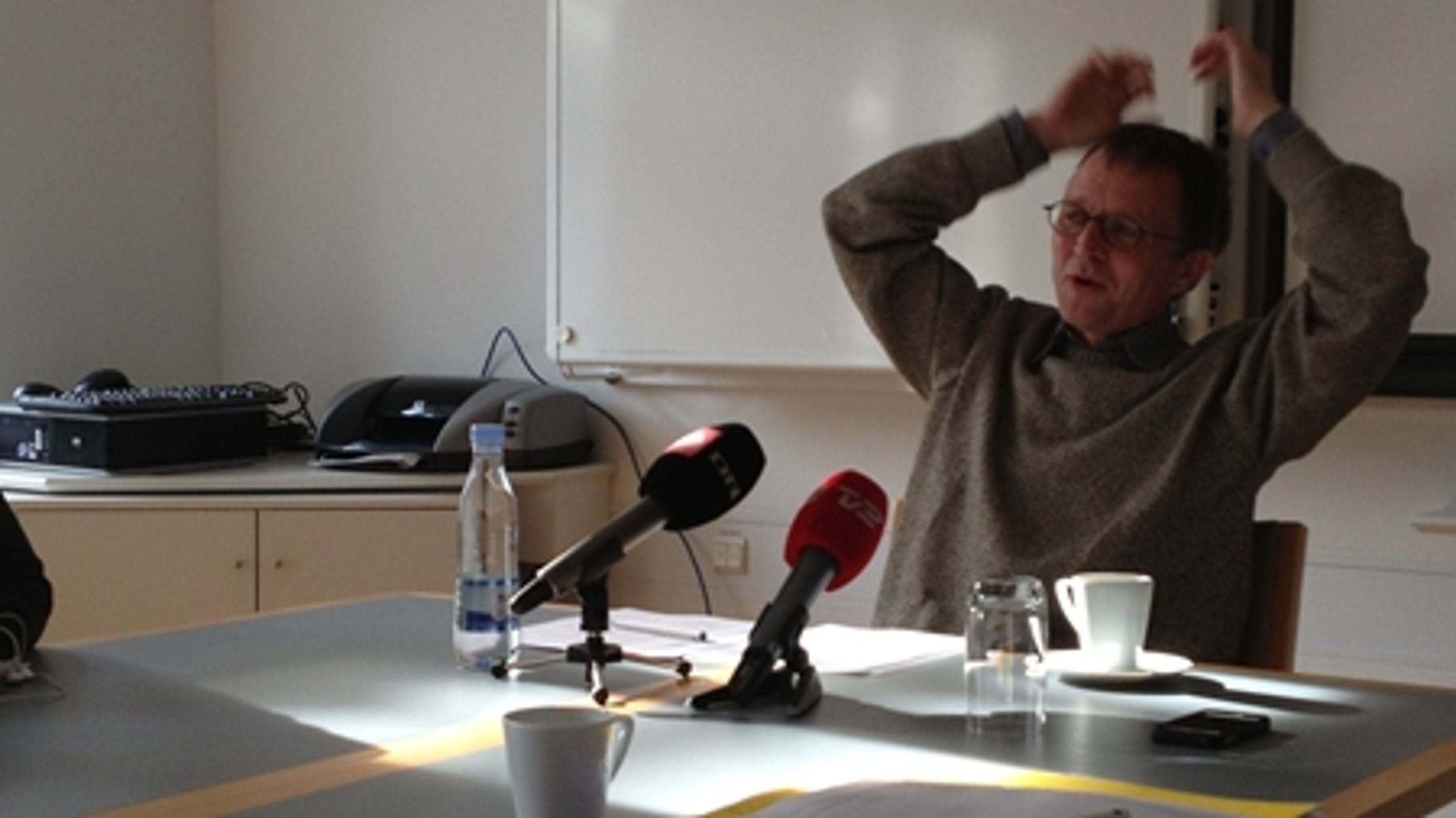 DLF-formand Anders Bondo Christensen sagde på onsdagens pressemøde, at han ikke mener, der er tale om et reelt sammenbrud i forhandlingerne.