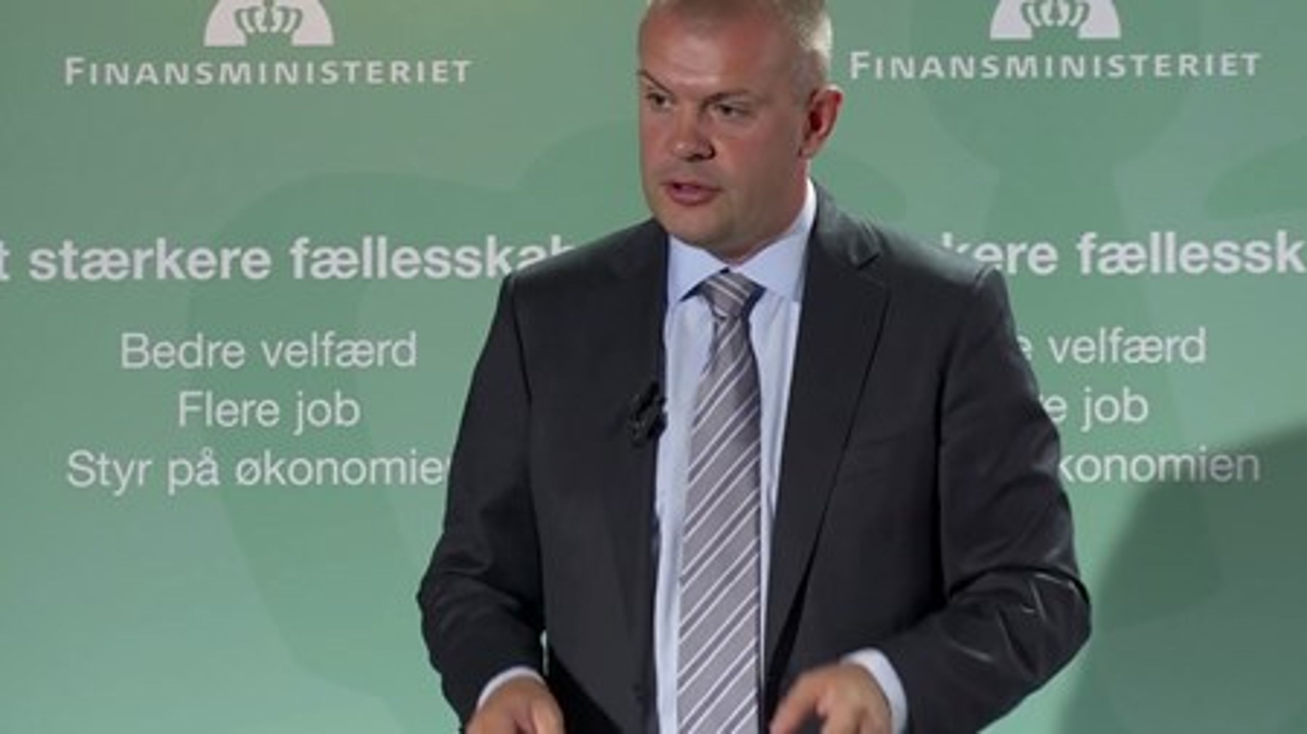 Bjarne Corydon under fremlæggelsen af tirsdagens finanslovsforslag.