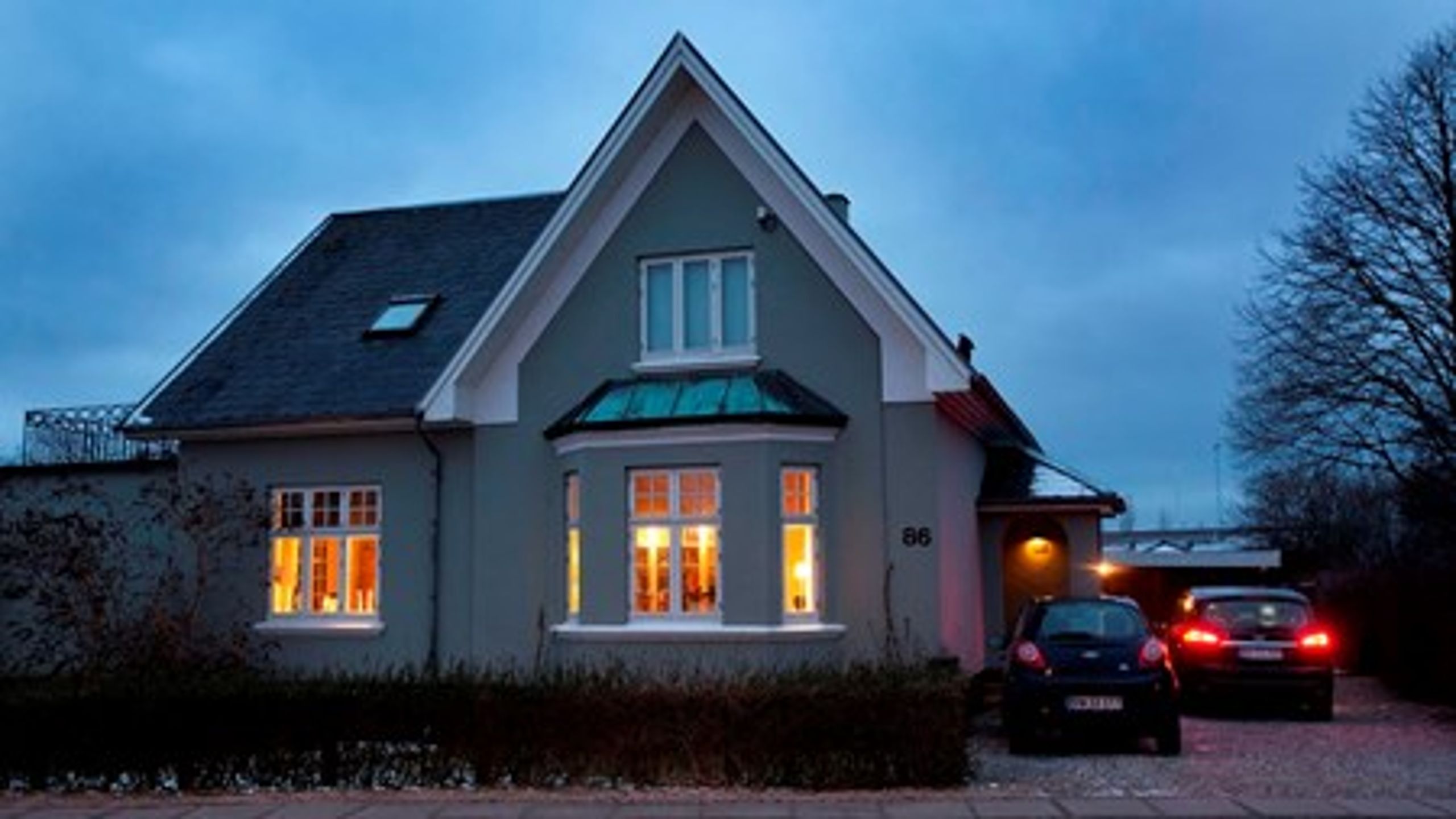 Eksempel på et af de huse, som har deltaget i Middelfart Kommunes forsøg med at installere termostater, som automatisk slukker for varmen om natten. Og tallene siger, at det virker.