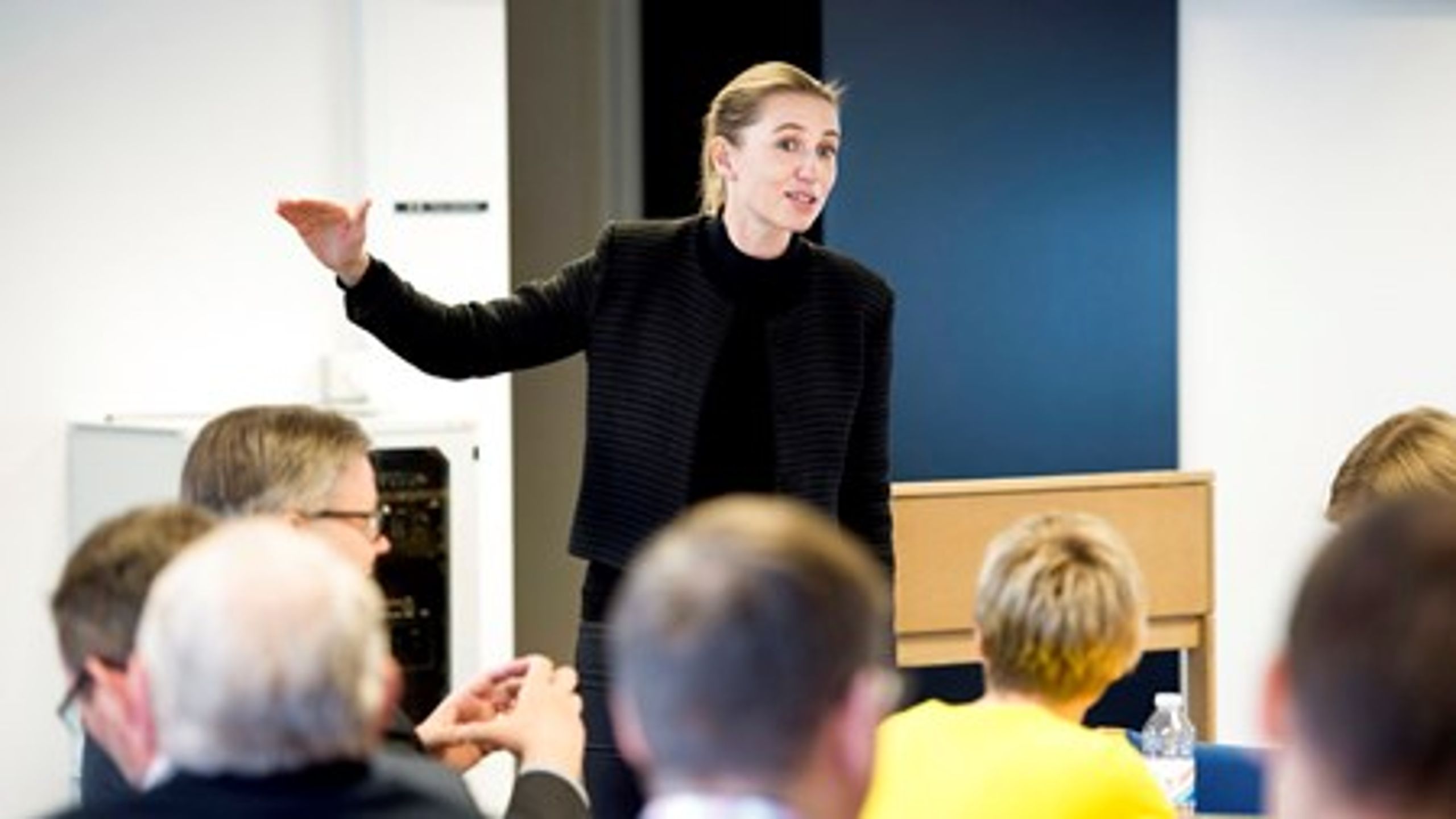 Mette Frederiksen og resten af Socialdemokraterne kan glæde sig over fremgang i ny måling.&nbsp;