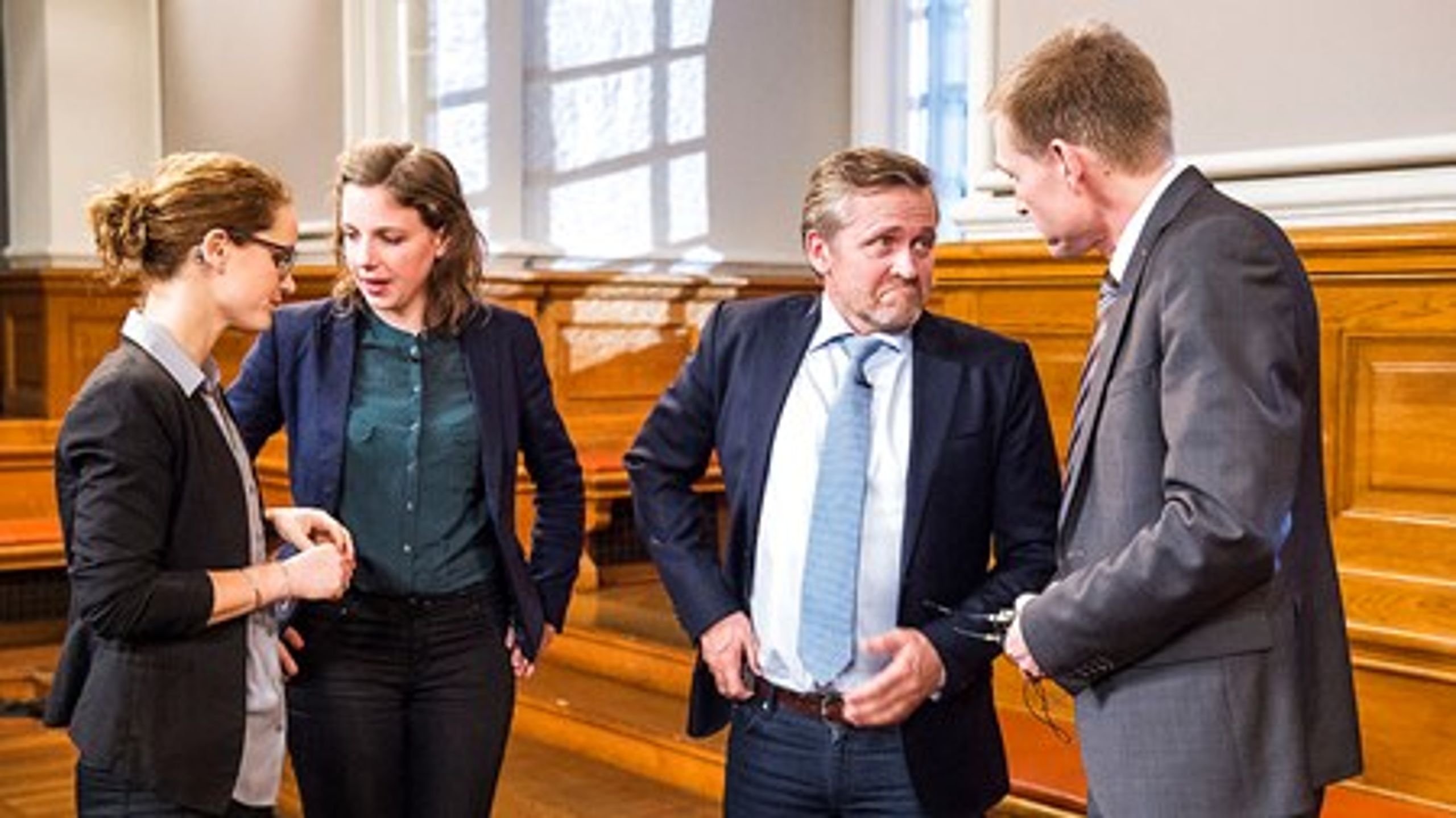 De fire nej-partier&nbsp;efter&nbsp;folkeafstemningen om retsforbeholdet i december:&nbsp;Pernille Skipper (EL), Rina Ronja Kari (MEP for Folkebevægelsen mod EU), Anders Samuelsen (LA) og Kristian Thulesen Dahl (DF). I 2019 vil Enhedslisten også være at finde på stemmesedlen til Europa-Parlamentet.<br>