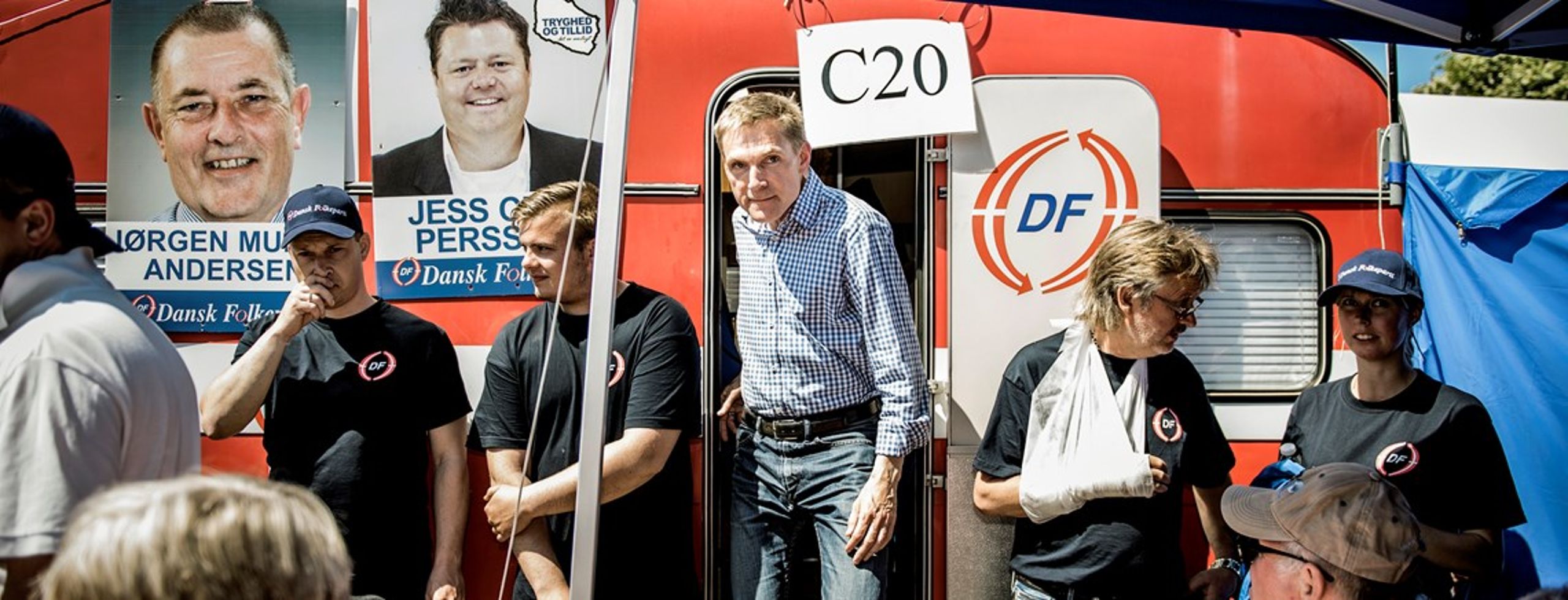 Kristian Thulesen Dahl (DF) kan fejre 1. maj&nbsp;som formand for Danmarks suverænt største arbejderparti. Her ses han til Folkemødet